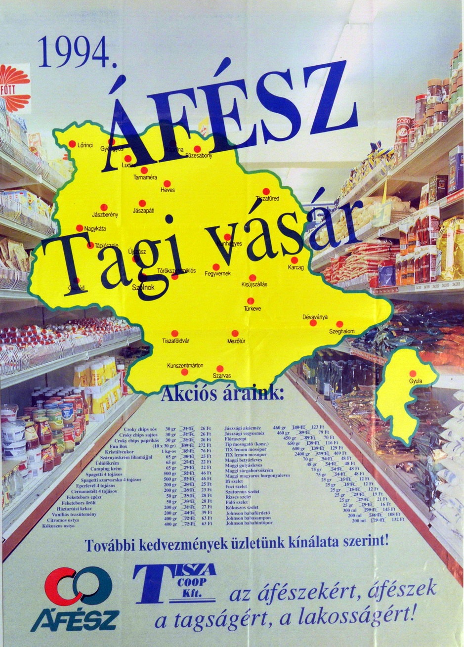 ÁFÉSZ plakát (Magyar Kereskedelmi és Vendéglátóipari Múzeum CC BY-NC-SA)