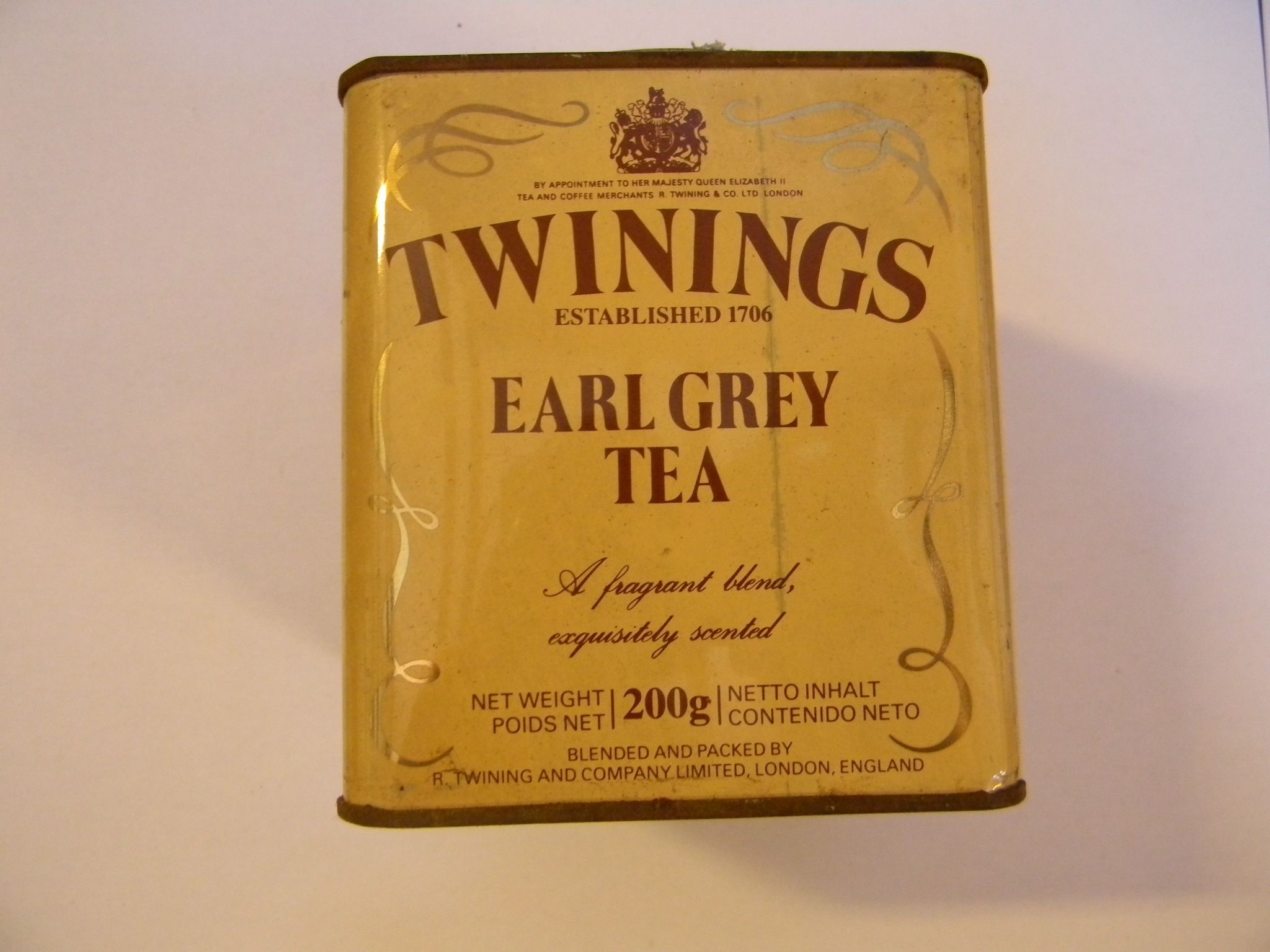 Twinings Earl grey teás doboz (Magyar Kereskedelmi és Vendéglátóipari Múzeum CC BY-NC-SA)