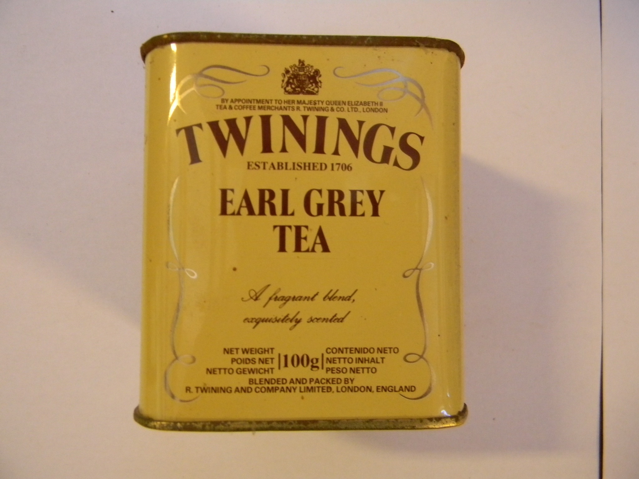 Twinings Earl grey teás doboz (Magyar Kereskedelmi és Vendéglátóipari Múzeum CC BY-NC-SA)