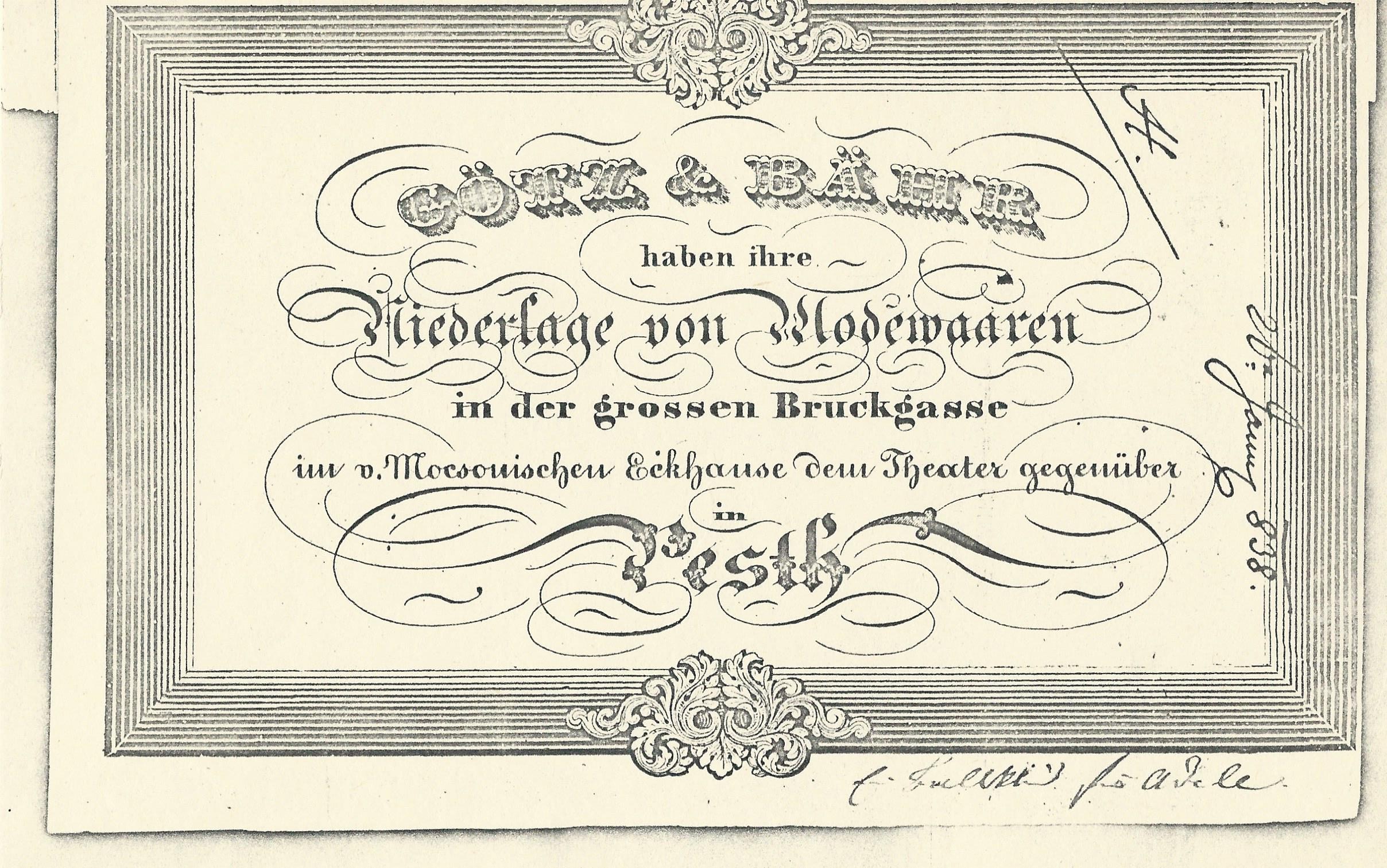 Götz & Bahr számla (Magyar Kereskedelmi és Vendéglátóipari Múzeum CC BY-NC-SA)