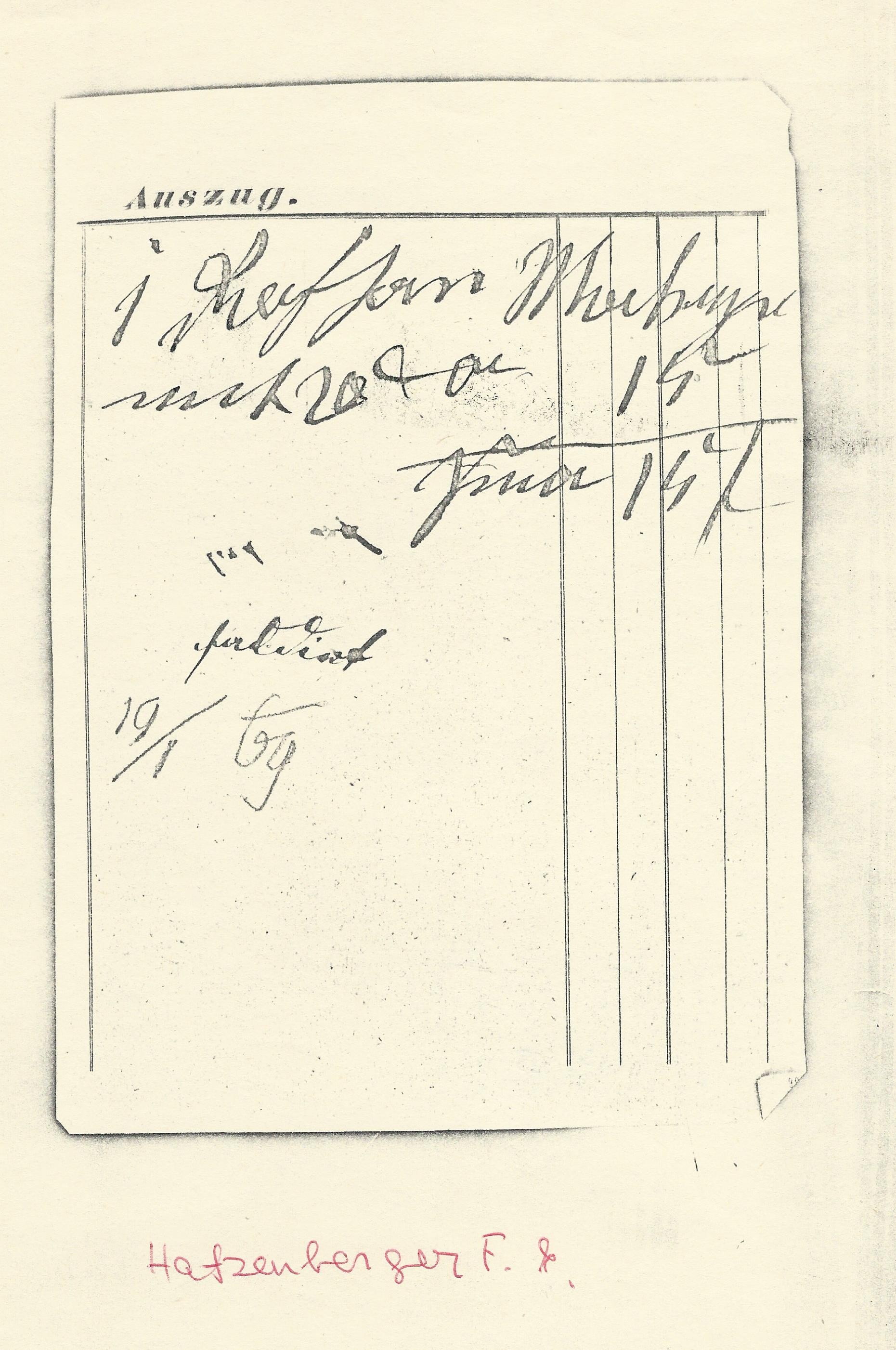 Hatzenberger F. számla (Magyar Kereskedelmi és Vendéglátóipari Múzeum CC BY-NC-SA)