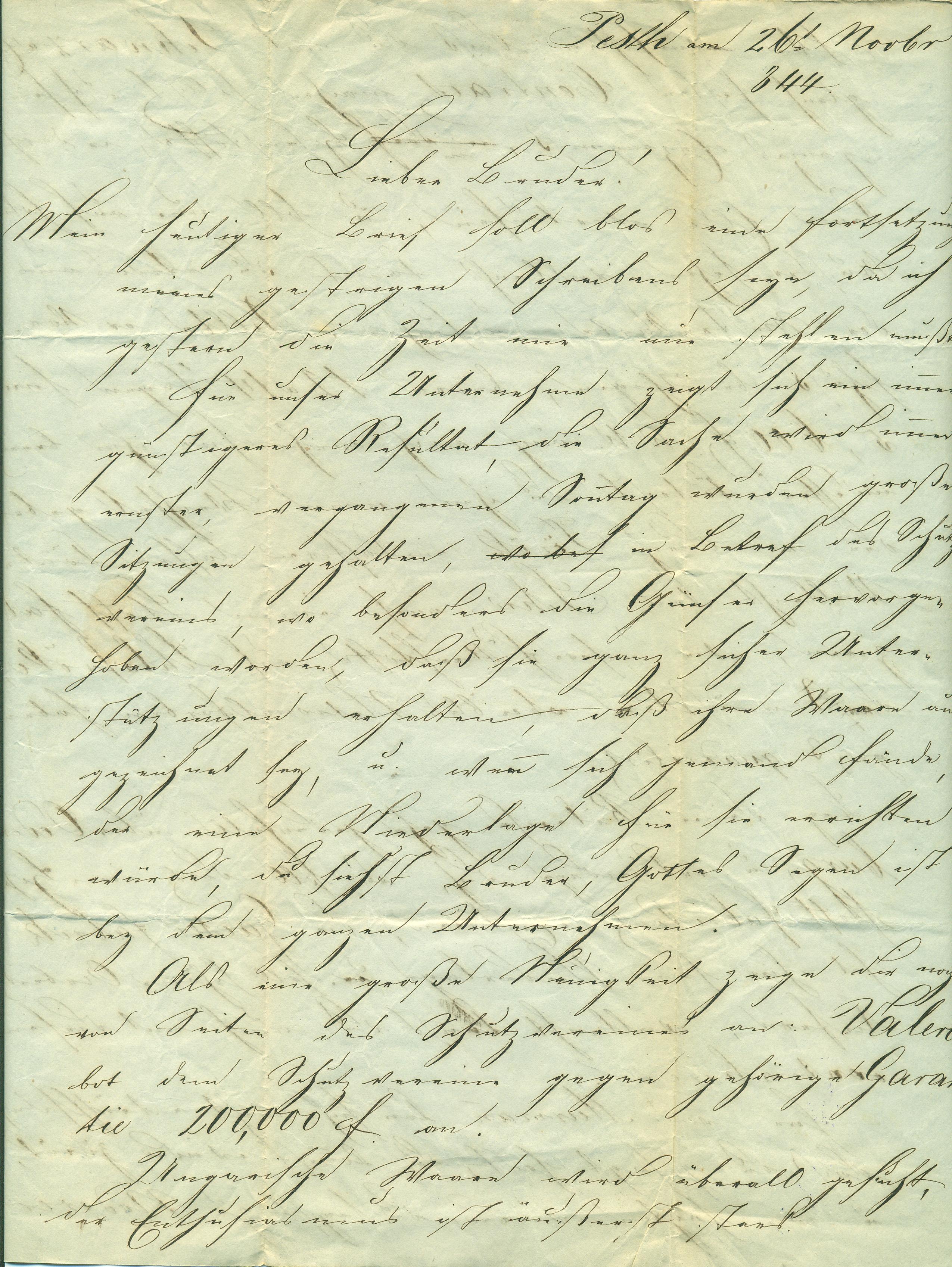Saxlehner Alajos levél (Magyar Kereskedelmi és Vendéglátóipari Múzeum CC BY-NC-SA)