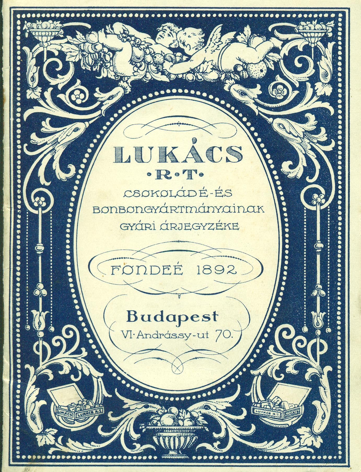 Lukács Rt. árjegyzéke (Magyar Kereskedelmi és Vendéglátóipari Múzeum CC BY-NC-SA)