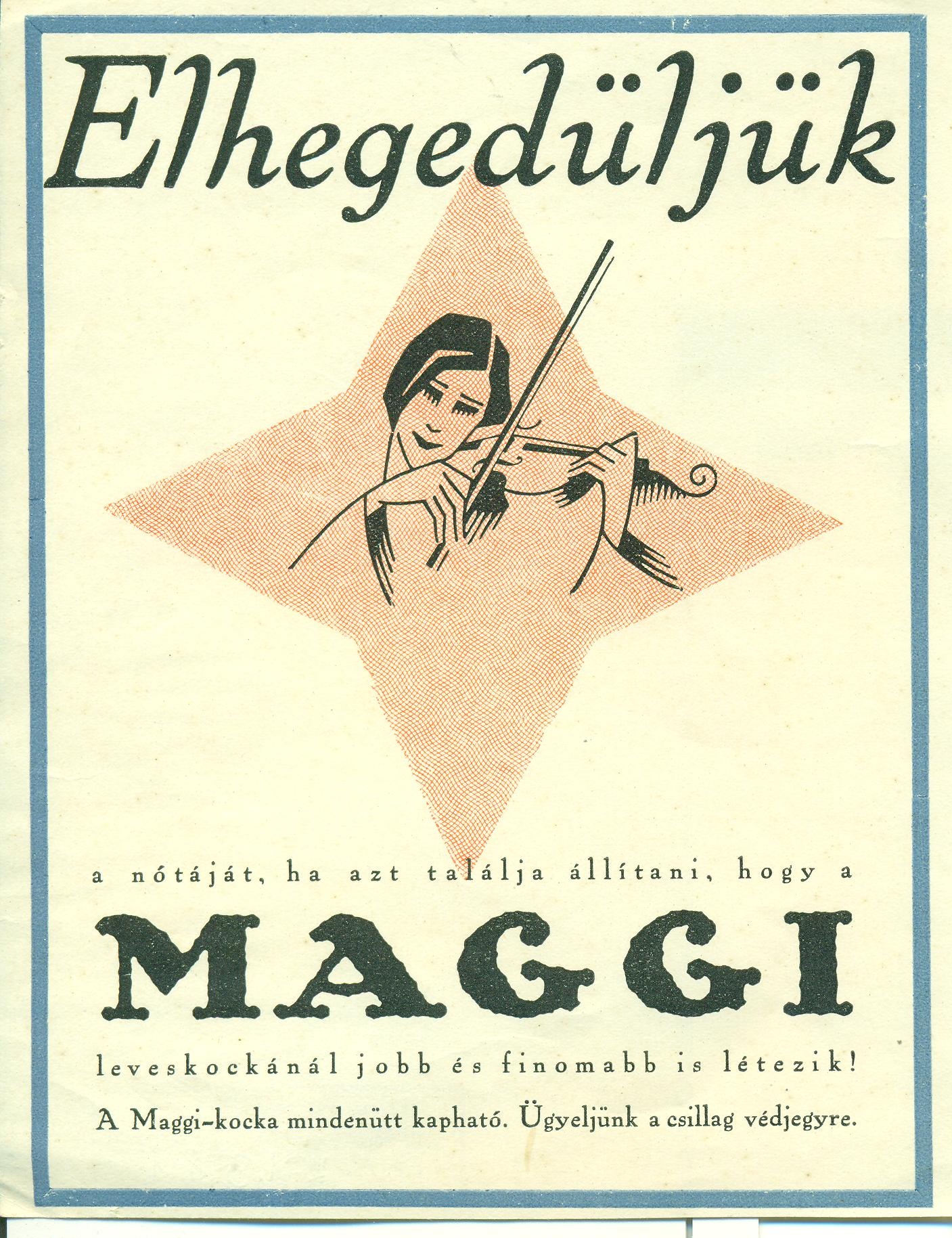 Maggi leveskocka reklámlapja (Magyar Kereskedelmi és Vendéglátóipari Múzeum CC BY-NC-SA)