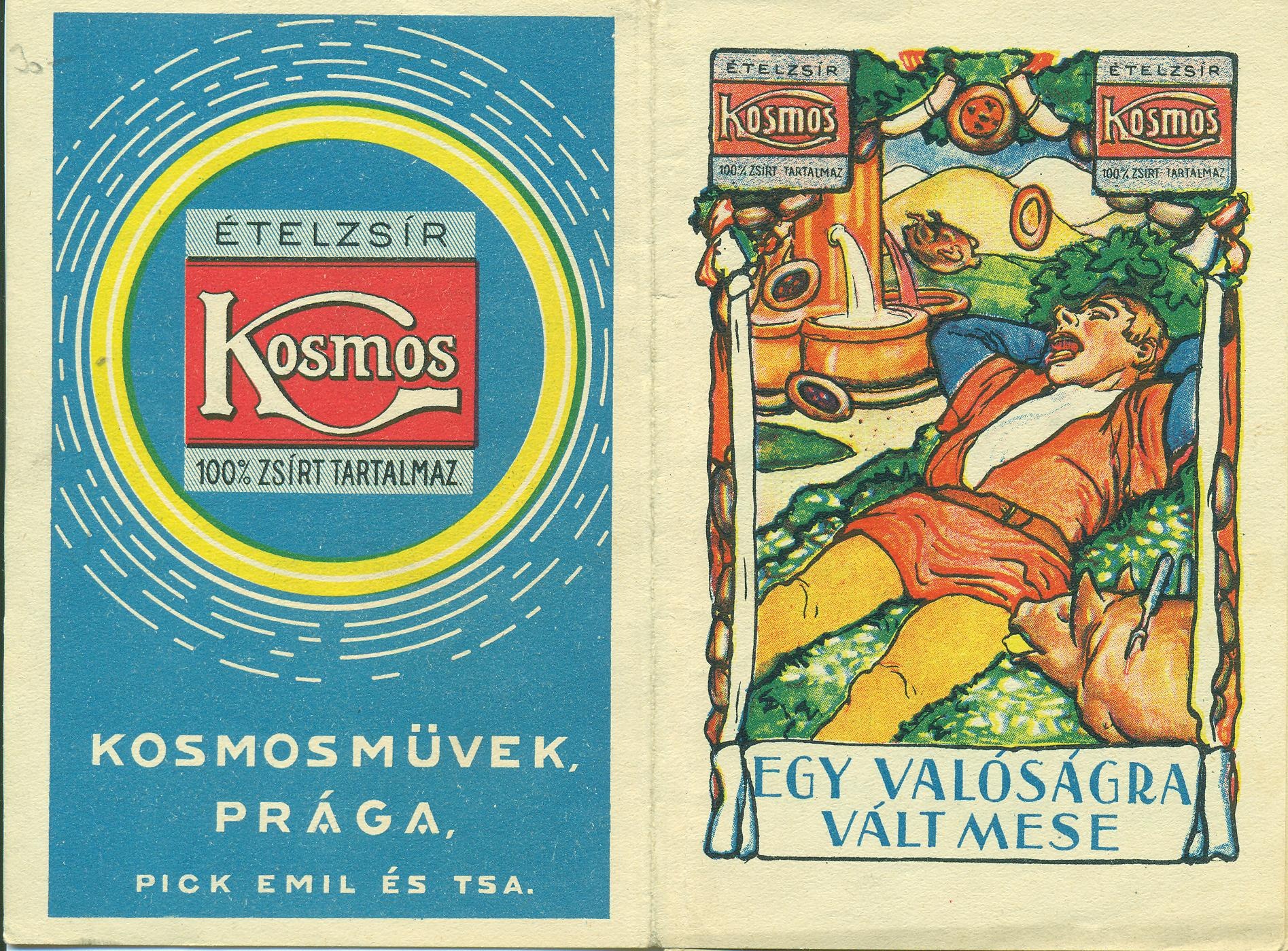 Kosmos ételzsír reklámlapja (Magyar Kereskedelmi és Vendéglátóipari Múzeum CC BY-NC-SA)