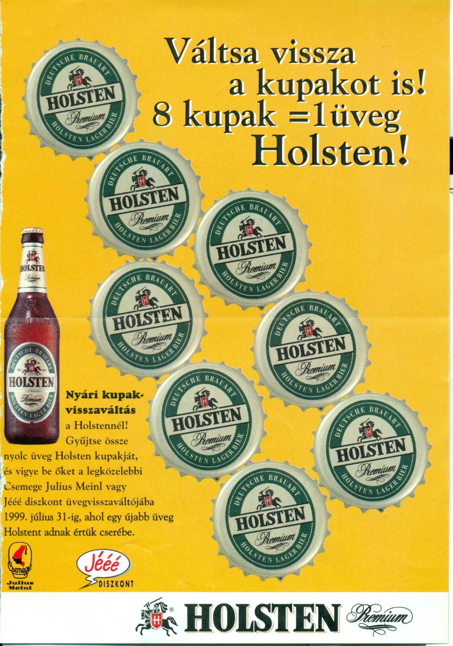 Holsten reklám (Magyar Kereskedelmi és Vendéglátóipari Múzeum CC BY-NC-SA)