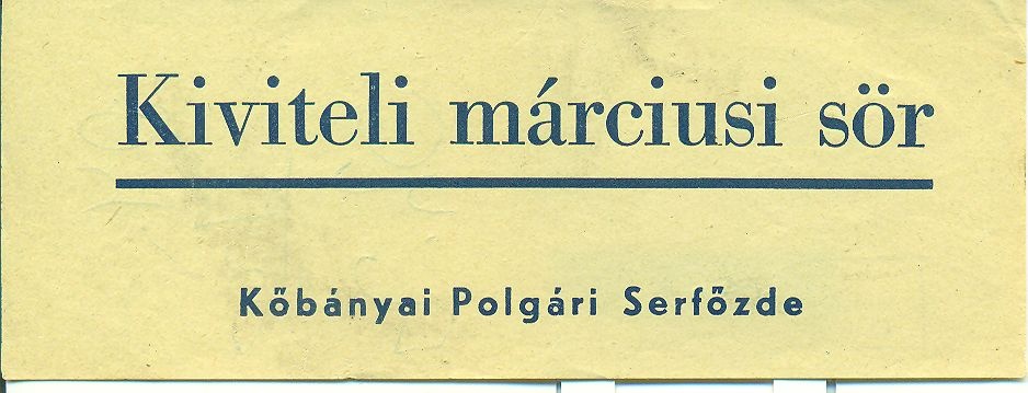 Kiviteli Márciusi Sör (Magyar Kereskedelmi és Vendéglátóipari Múzeum CC BY-NC-SA)