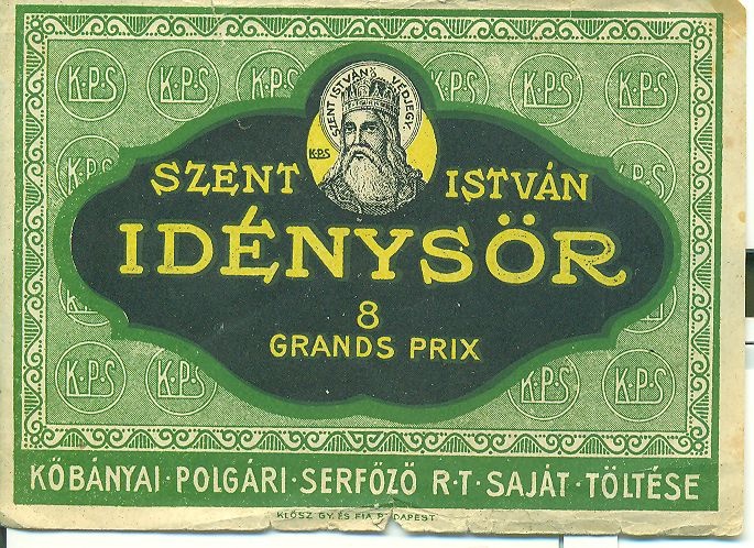 Szent István Idénysör (Magyar Kereskedelmi és Vendéglátóipari Múzeum CC BY-NC-SA)
