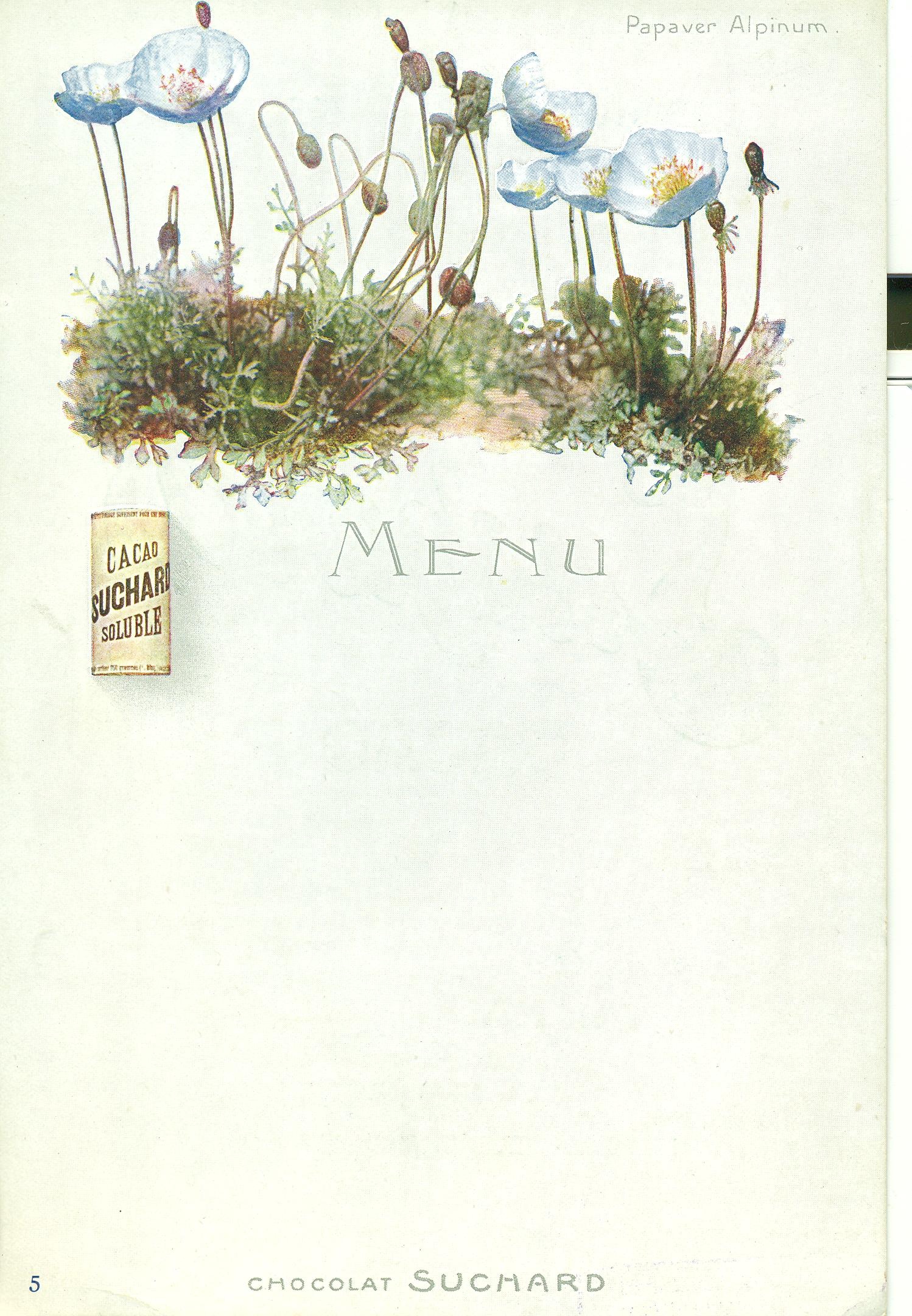 Suchard reklám menülap (Magyar Kereskedelmi és Vendéglátóipari Múzeum CC BY-NC-SA)