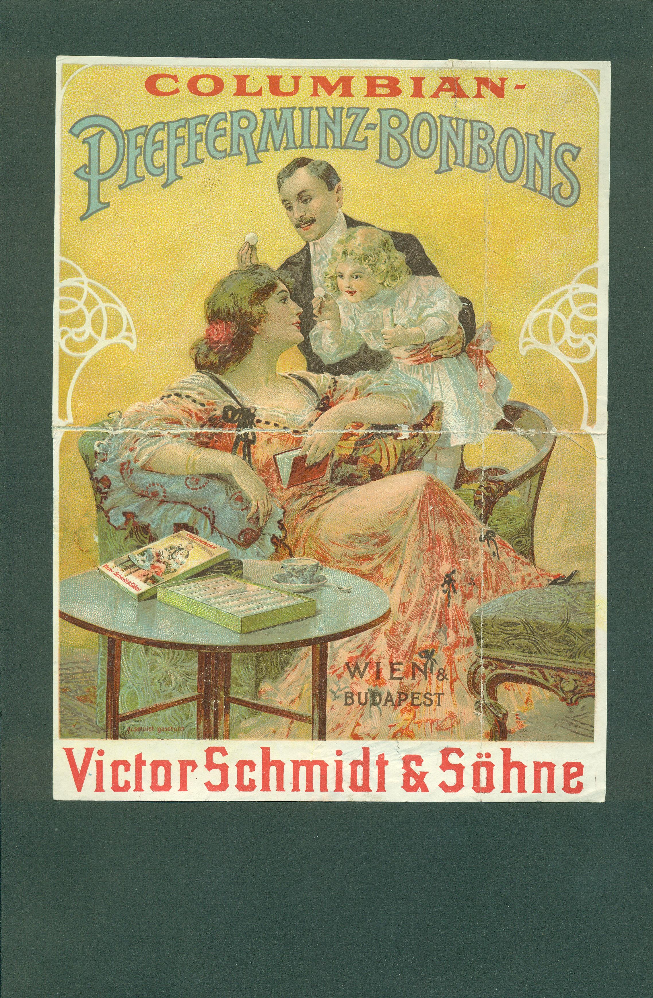 Victor Schmidt bonbon reklámlap (Magyar Kereskedelmi és Vendéglátóipari Múzeum CC BY-NC-SA)