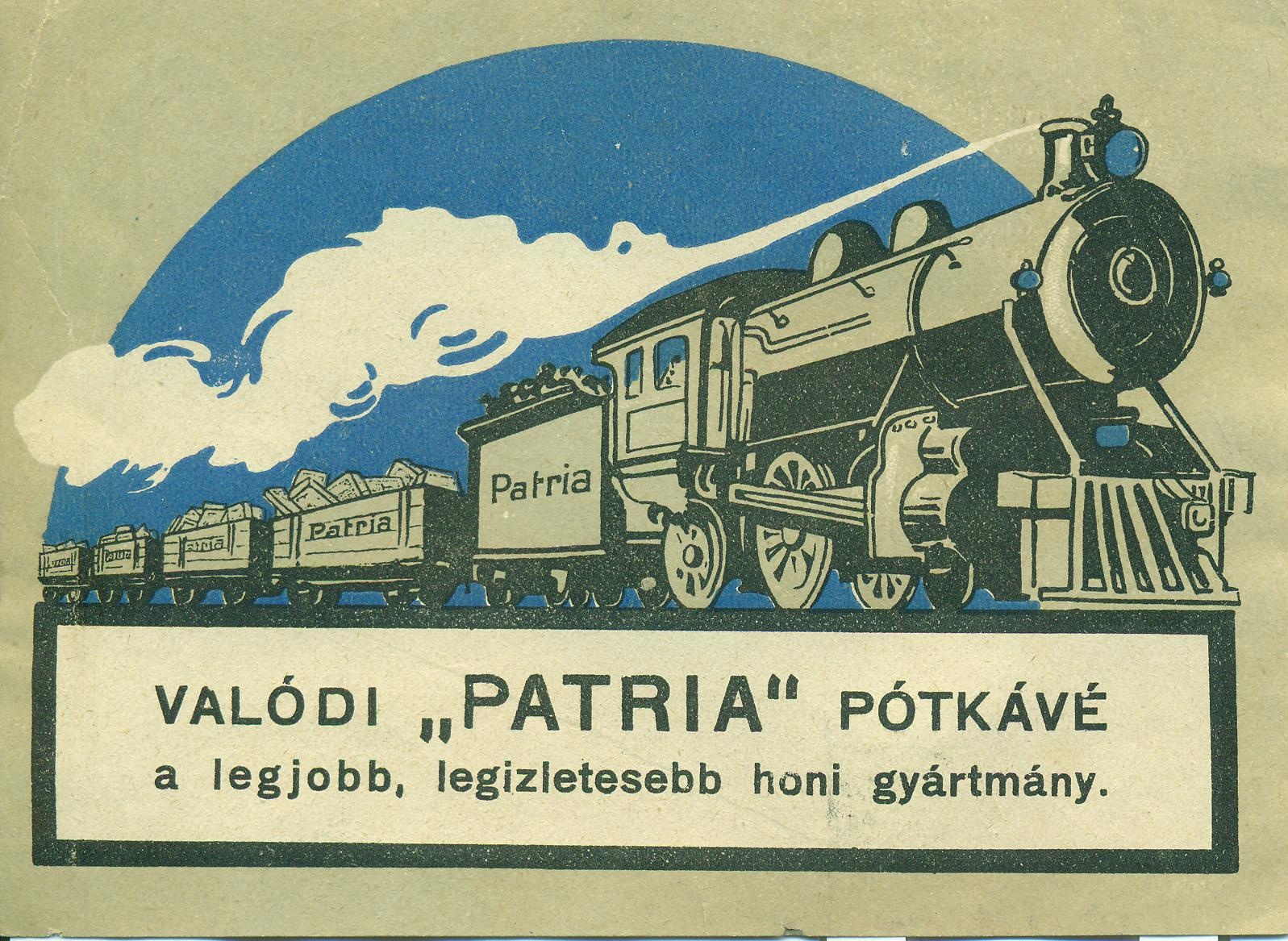 Patria pótkávé reklámlapja (Magyar Kereskedelmi és Vendéglátóipari Múzeum CC BY-NC-SA)