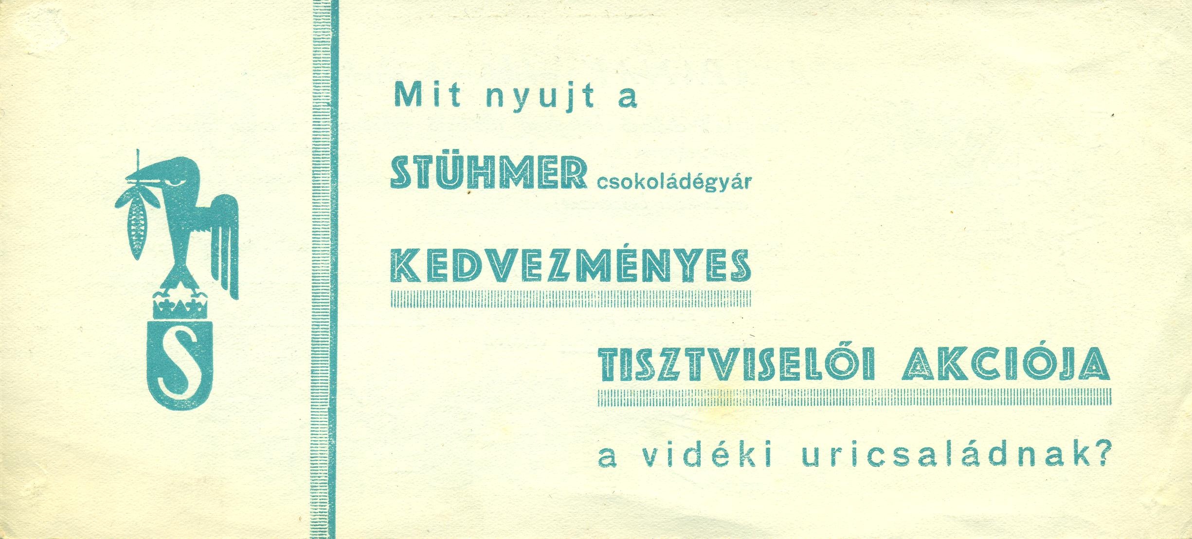 Stühmer reklámlap (Magyar Kereskedelmi és Vendéglátóipari Múzeum CC BY-NC-SA)