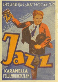 Jazz karamella reklámlap