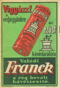 Franck kávé reklámlap