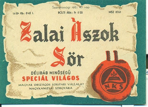 Zalai Ászok Sör (Magyar Kereskedelmi és Vendéglátóipari Múzeum CC BY-NC-SA)