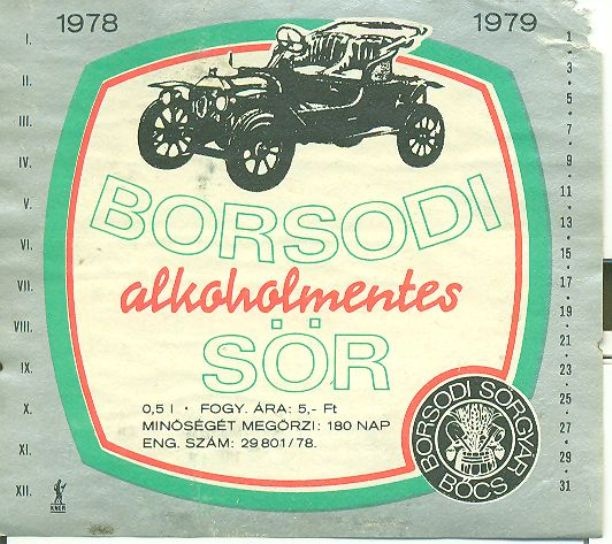 Borsodi alkoholmentes sör (Magyar Kereskedelmi és Vendéglátóipari Múzeum CC BY-NC-SA)