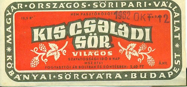 Kis családi sör (Magyar Kereskedelmi és Vendéglátóipari Múzeum CC BY-NC-SA)
