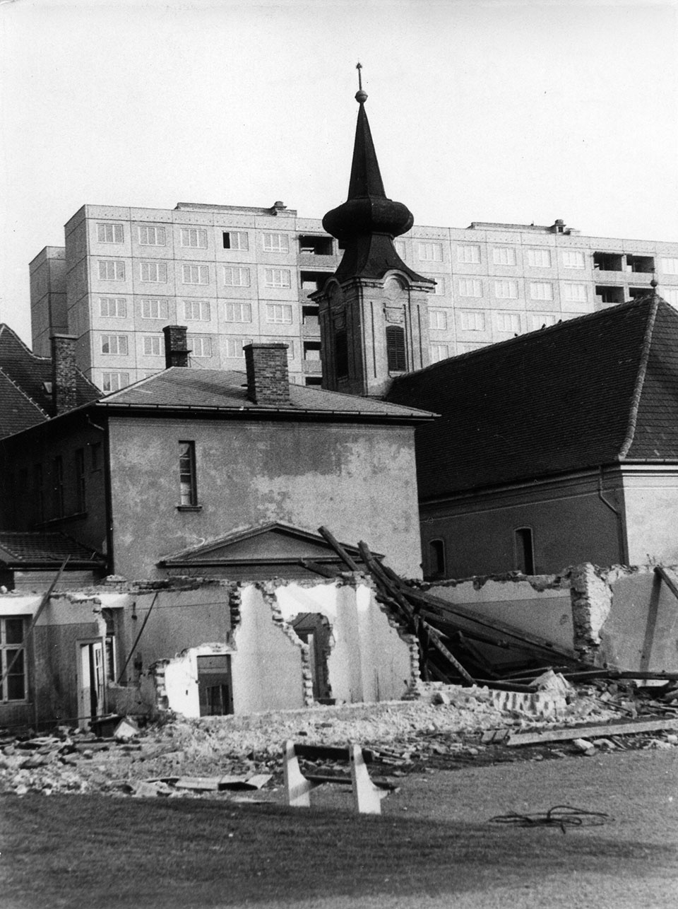 Szanálás alatt lévő házakról készített felvétel (Óbudai Múzeum CC BY-NC-SA)