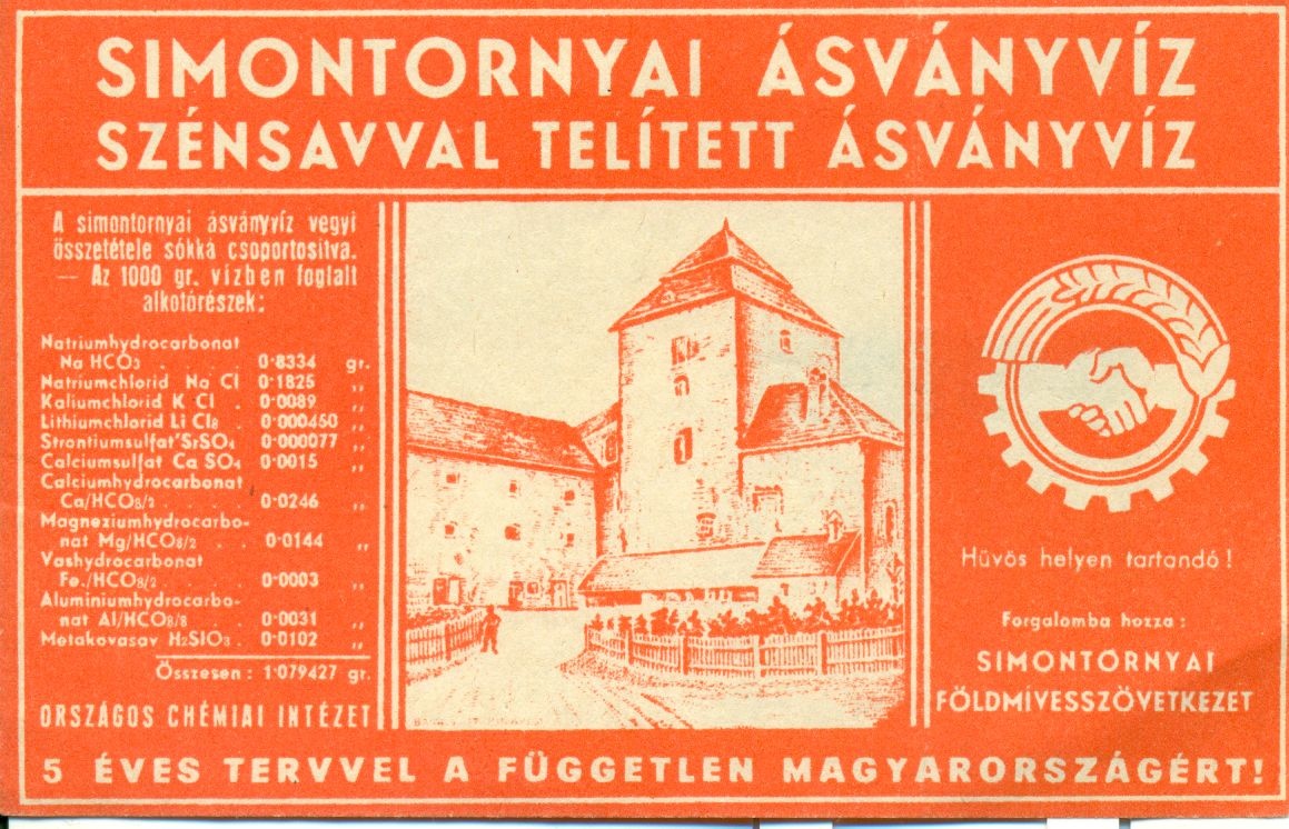 Simontornyai ásványvíz (Magyar Kereskedelmi és Vendéglátóipari Múzeum CC BY-NC-SA)