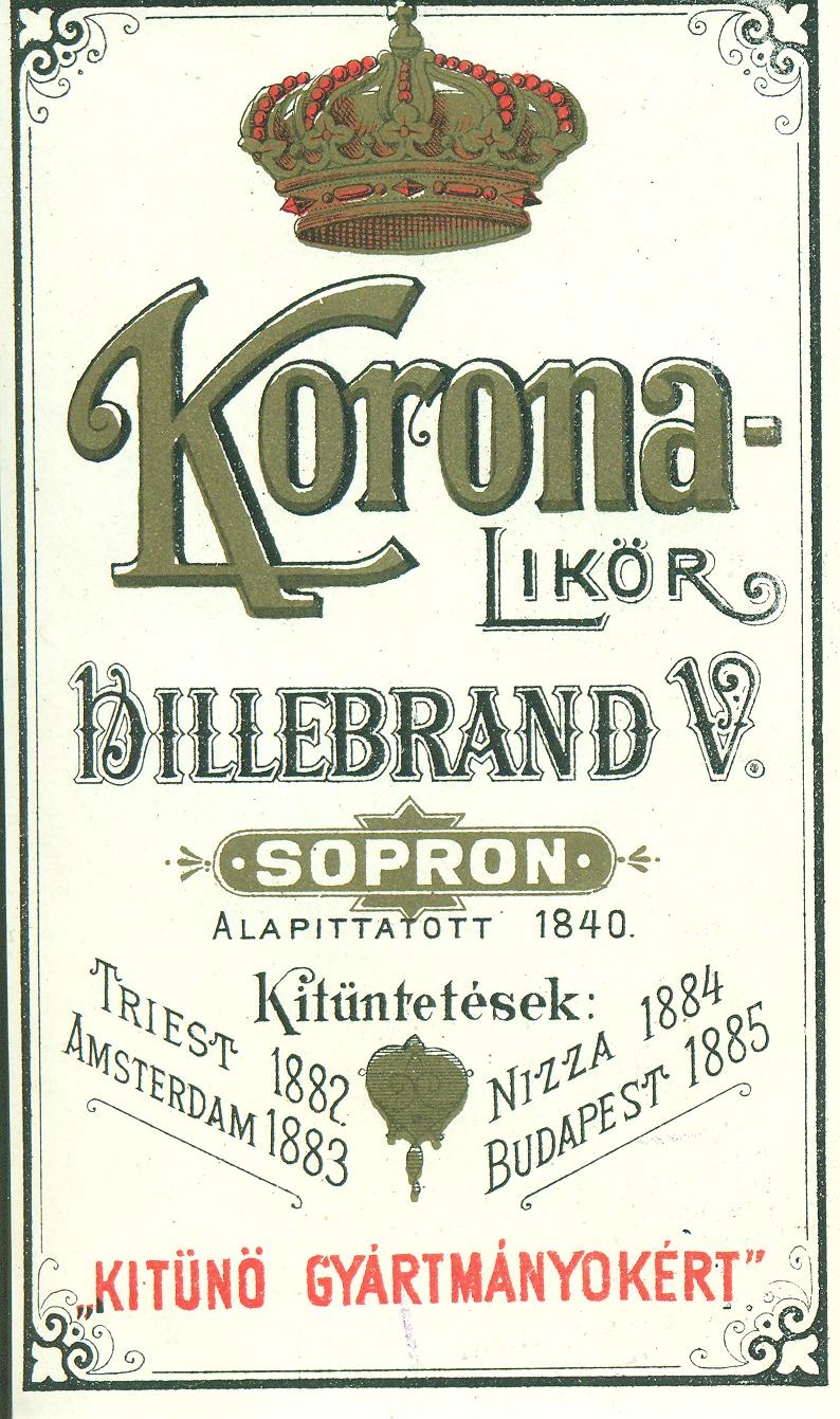 Hillebrand Korona likőr (Magyar Kereskedelmi és Vendéglátóipari Múzeum CC BY-NC-SA)