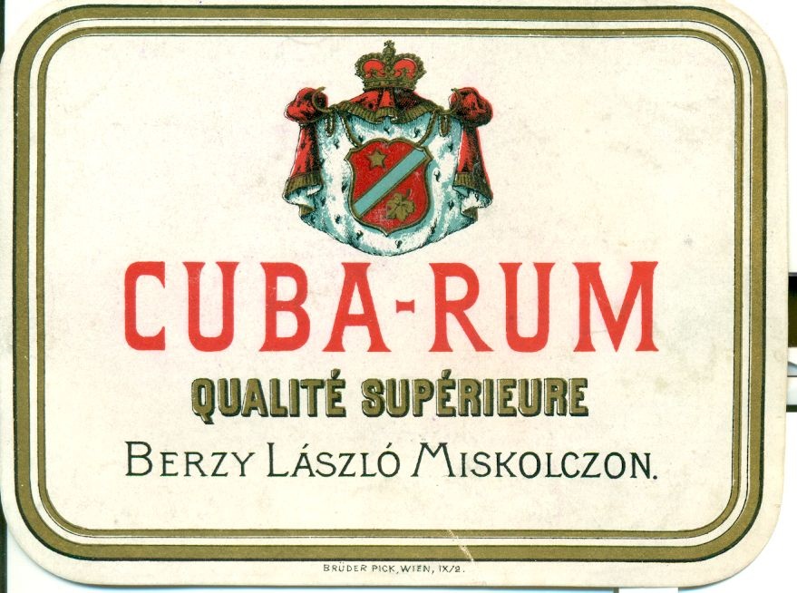 Berczy László Cuba Rum (Magyar Kereskedelmi és Vendéglátóipari Múzeum CC BY-NC-SA)