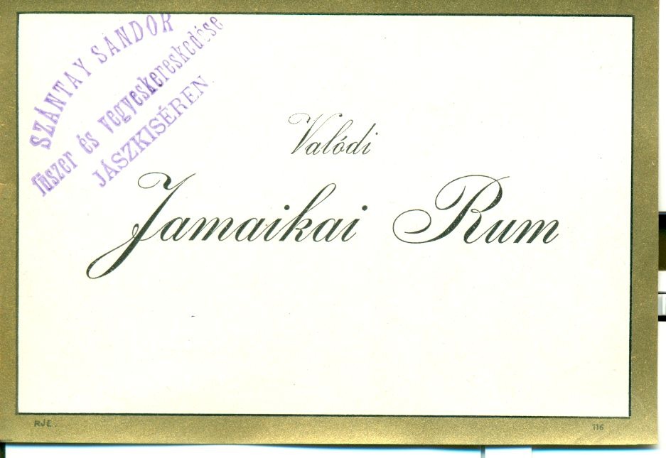 Szántay Sándor Jamaikai Rum (Magyar Kereskedelmi és Vendéglátóipari Múzeum CC BY-NC-SA)