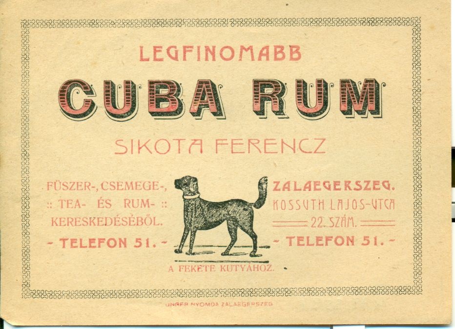 Sikota Ferencz, Cuba Rum (Magyar Kereskedelmi és Vendéglátóipari Múzeum CC BY-NC-SA)