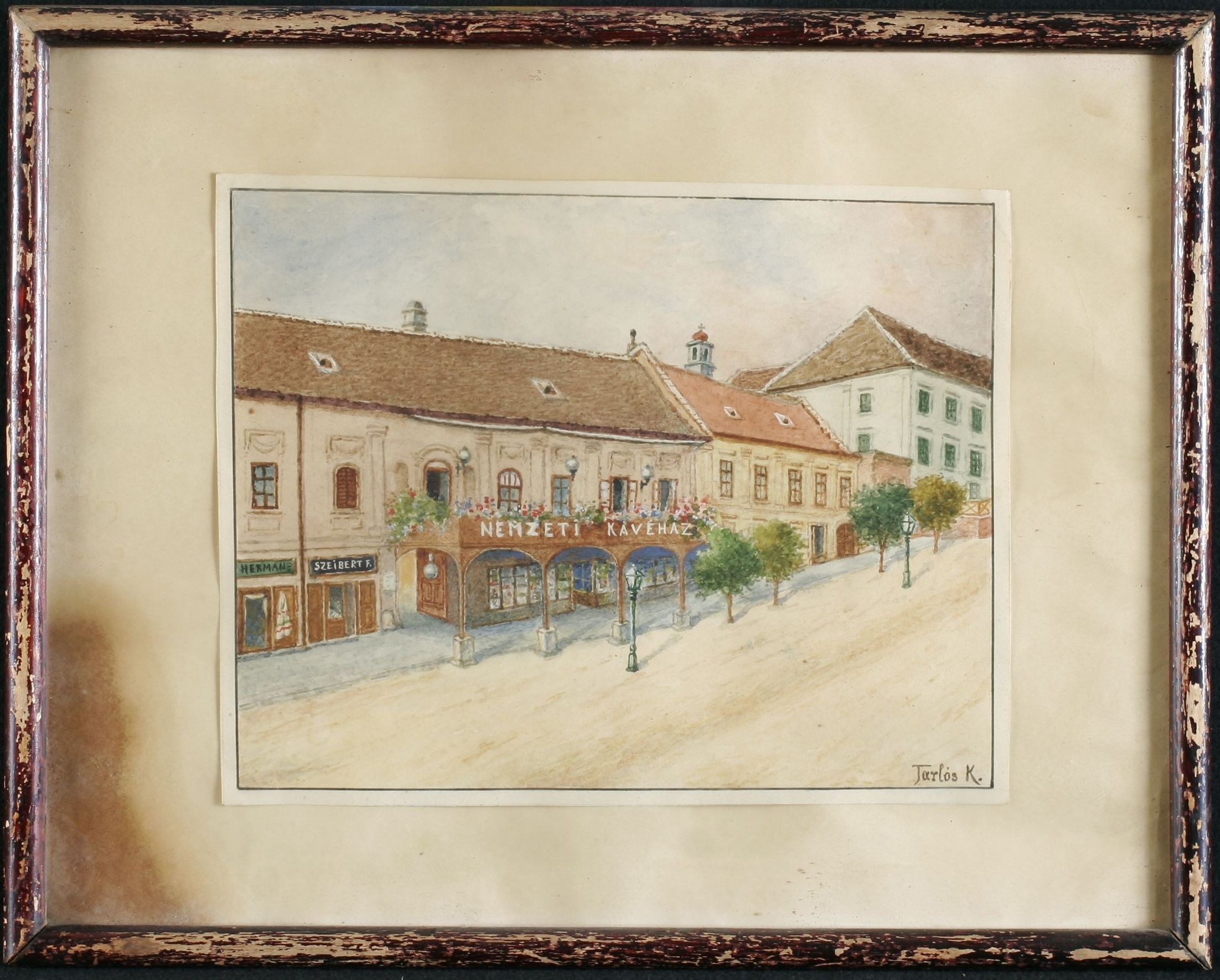 Utcakép, Nemzeti Kávéházzal (Magyar Kereskedelmi és Vendéglátóipari Múzeum CC BY-NC-SA)