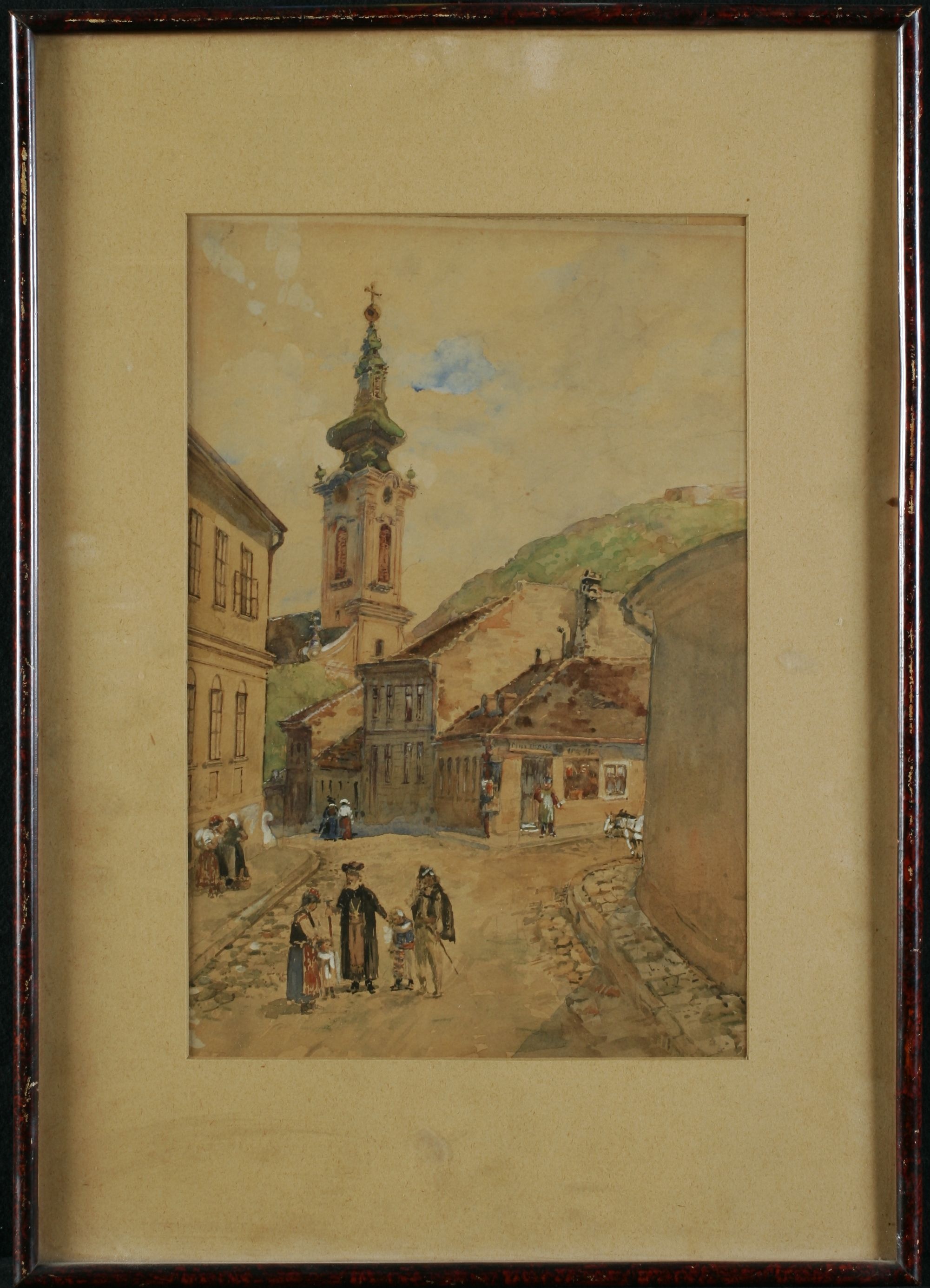 Schauscheck Árpád: Tabáni utcarészlet, 1930. (Magyar Kereskedelmi és Vendéglátóipari Múzeum CC BY-NC-SA)