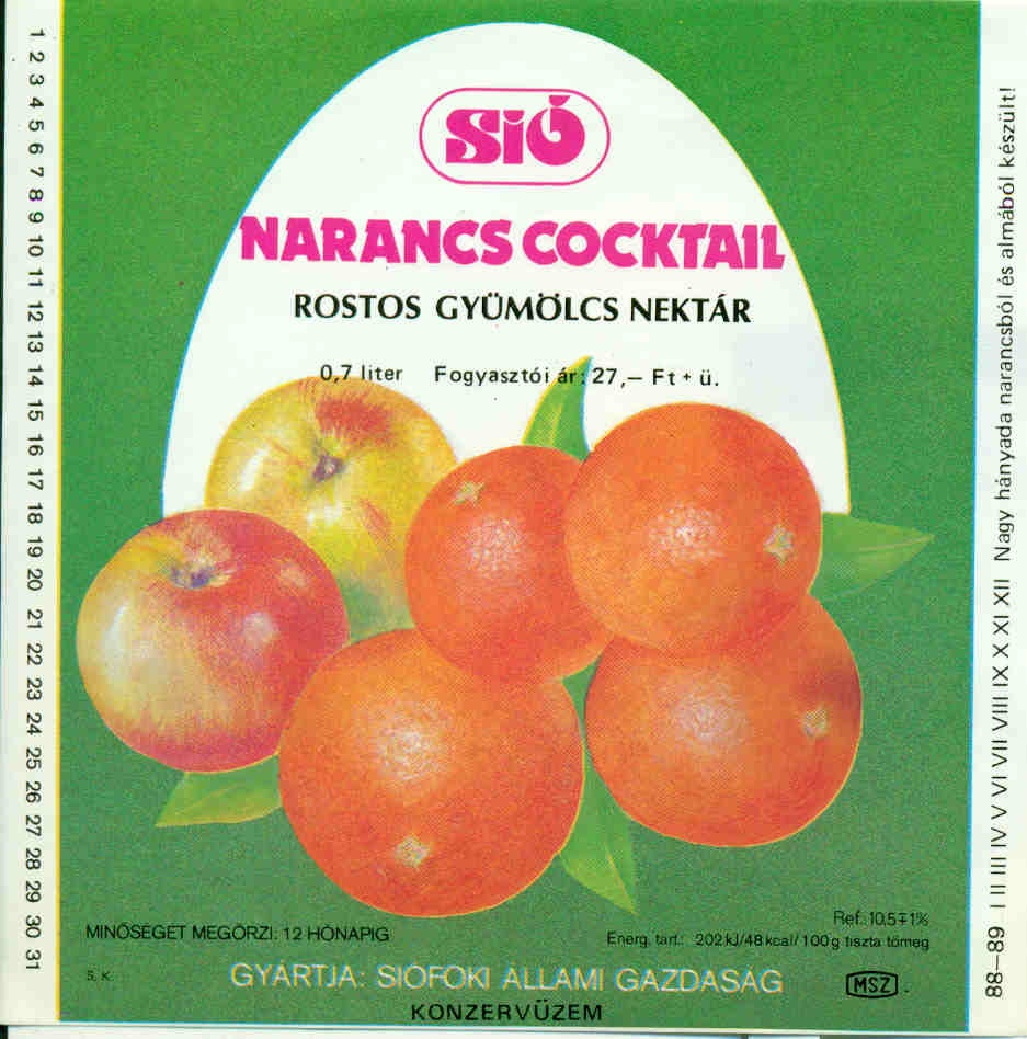 Narancs Coctail (Magyar Kereskedelmi és Vendéglátóipari Múzeum CC BY-NC-SA)