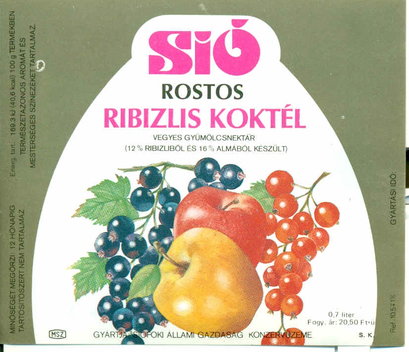 Rostos Ribizlis Koktél (Magyar Kereskedelmi és Vendéglátóipari Múzeum CC BY-NC-SA)