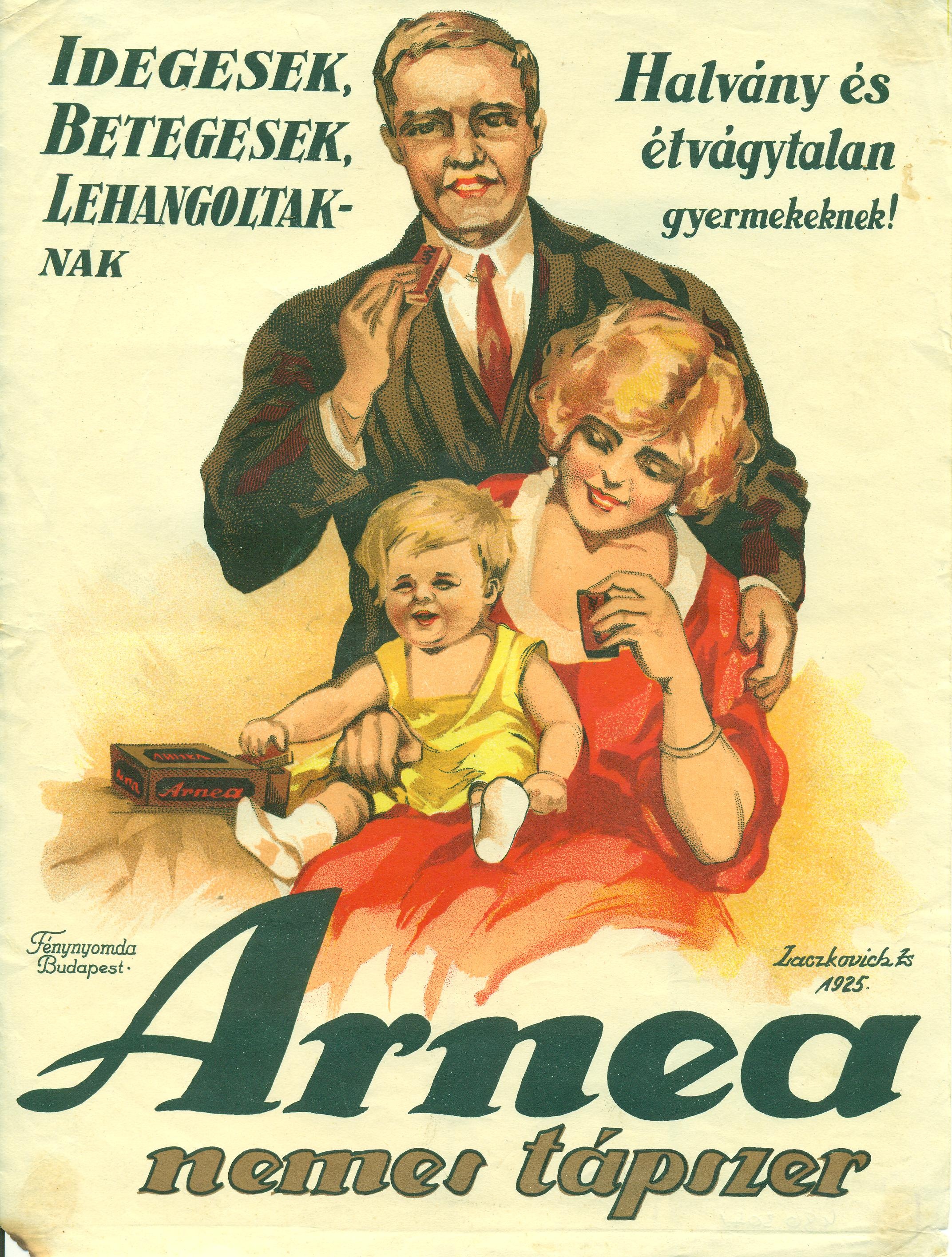 Arnea tápszer villamosplakát (Magyar Kereskedelmi és Vendéglátóipari Múzeum CC BY-NC-SA)