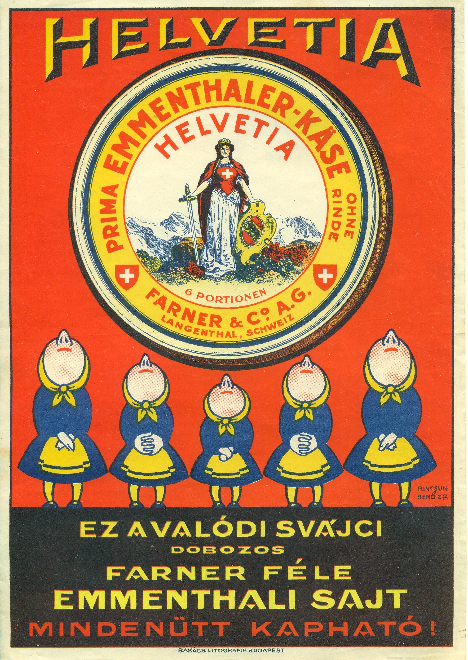 Helvetia sajt villamosplakátja (Magyar Kereskedelmi és Vendéglátóipari Múzeum CC BY-NC-SA)