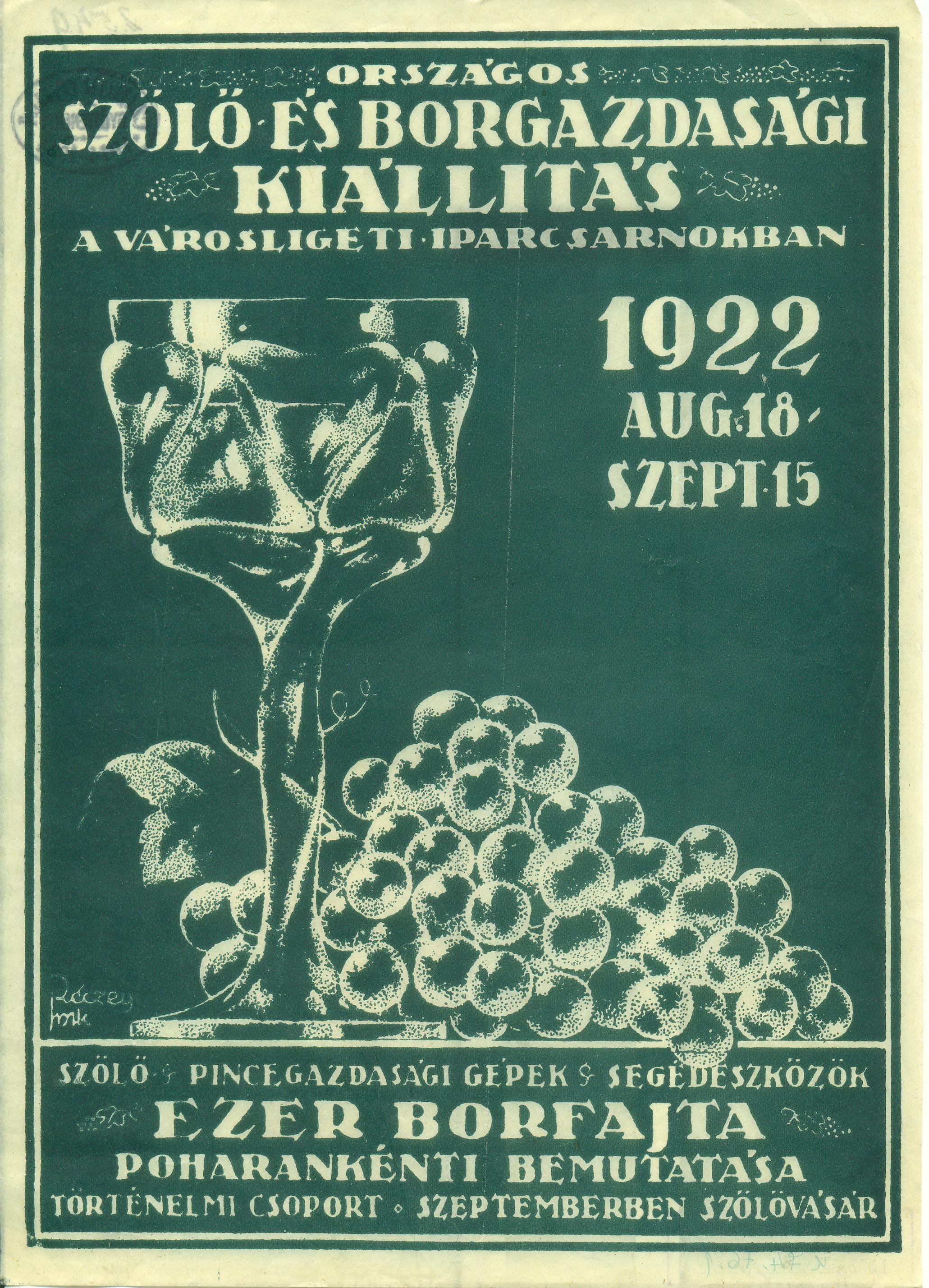 Szőlő és Borgazdasági Kiállítás villamosplakátja (Magyar Kereskedelmi és Vendéglátóipari Múzeum CC BY-NC-SA)