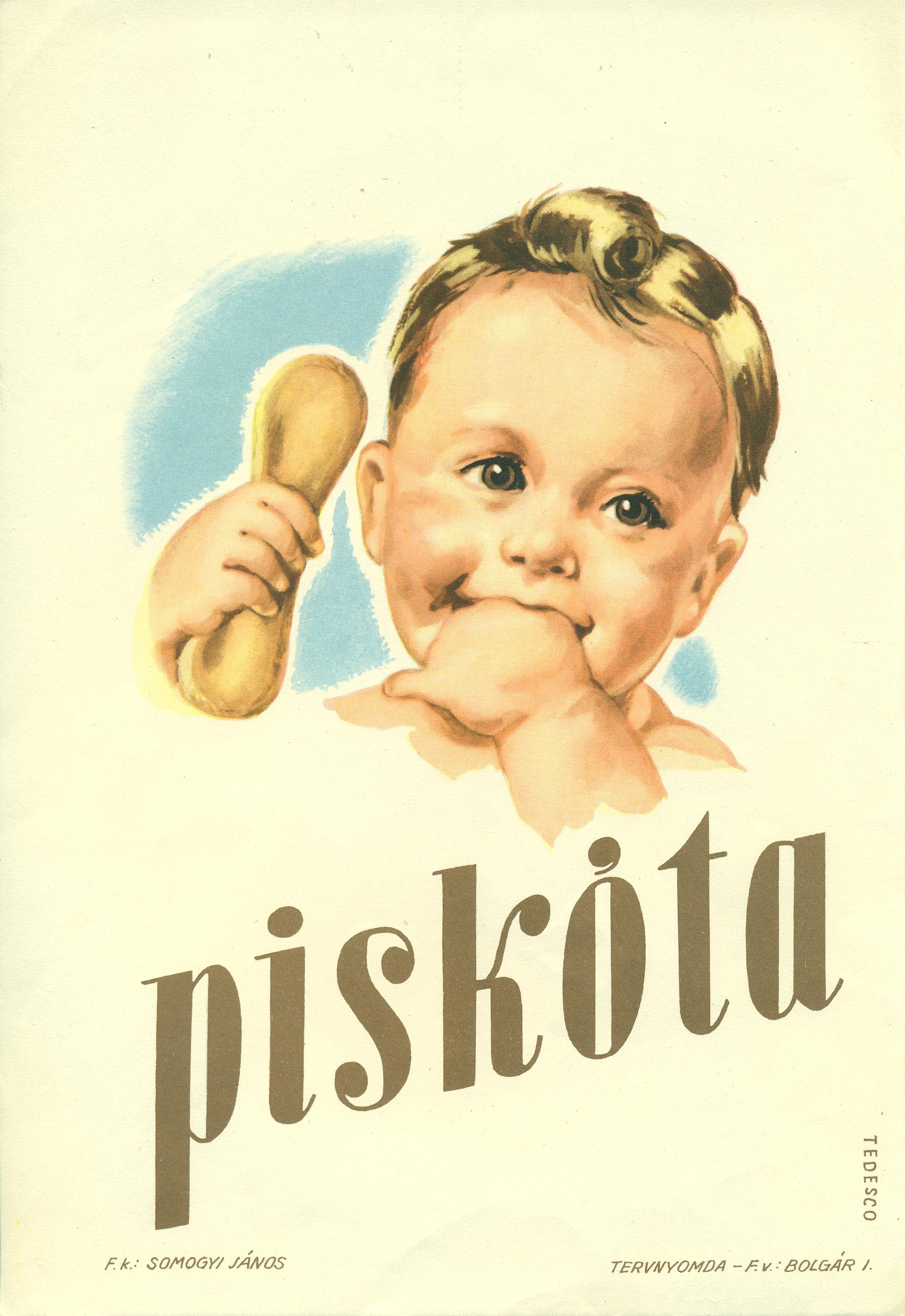 Babapiskóta villamosplakát (Magyar Kereskedelmi és Vendéglátóipari Múzeum CC BY-NC-SA)