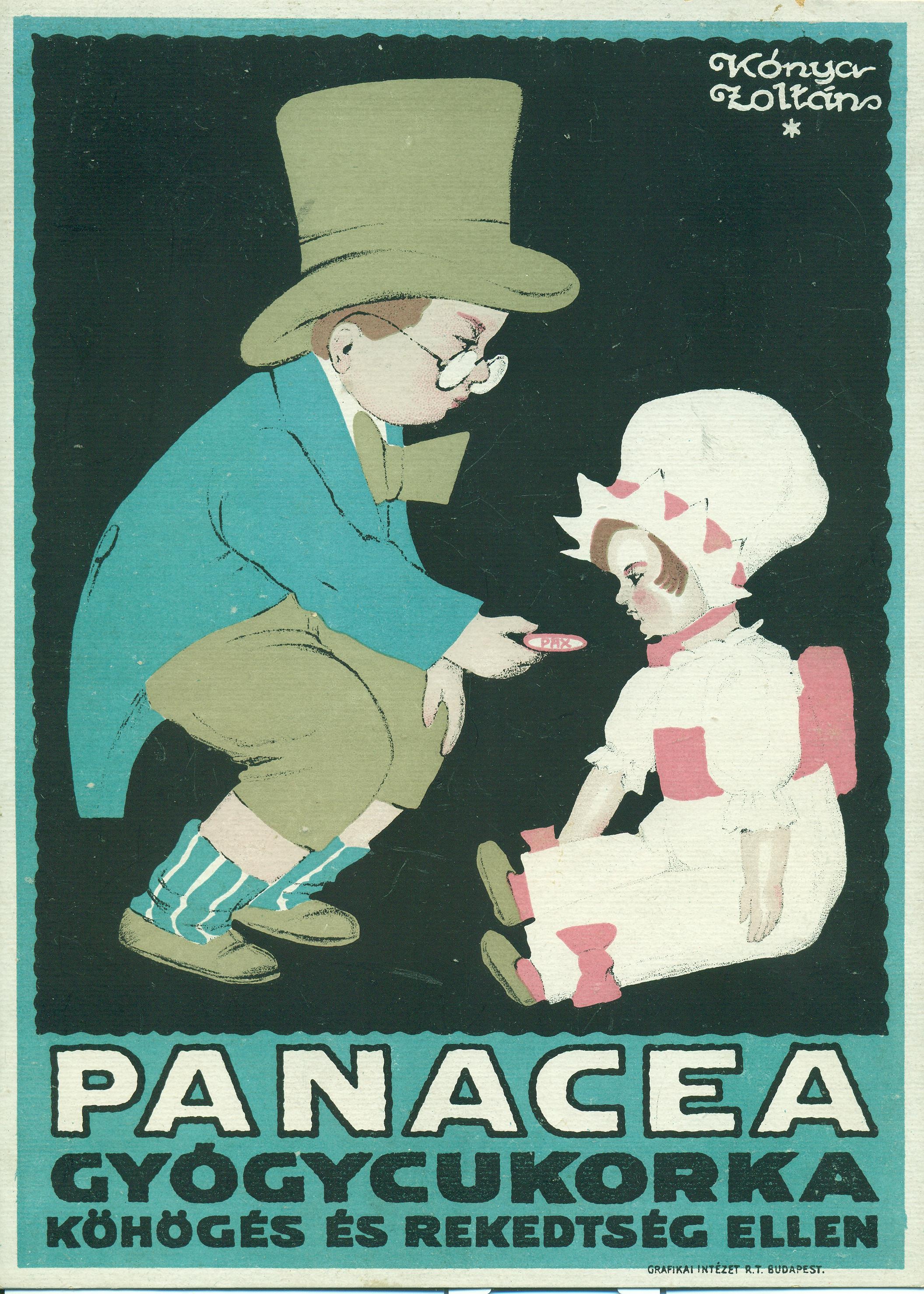 Panacea cukorka villamosplakát (Magyar Kereskedelmi és Vendéglátóipari Múzeum CC BY-NC-SA)