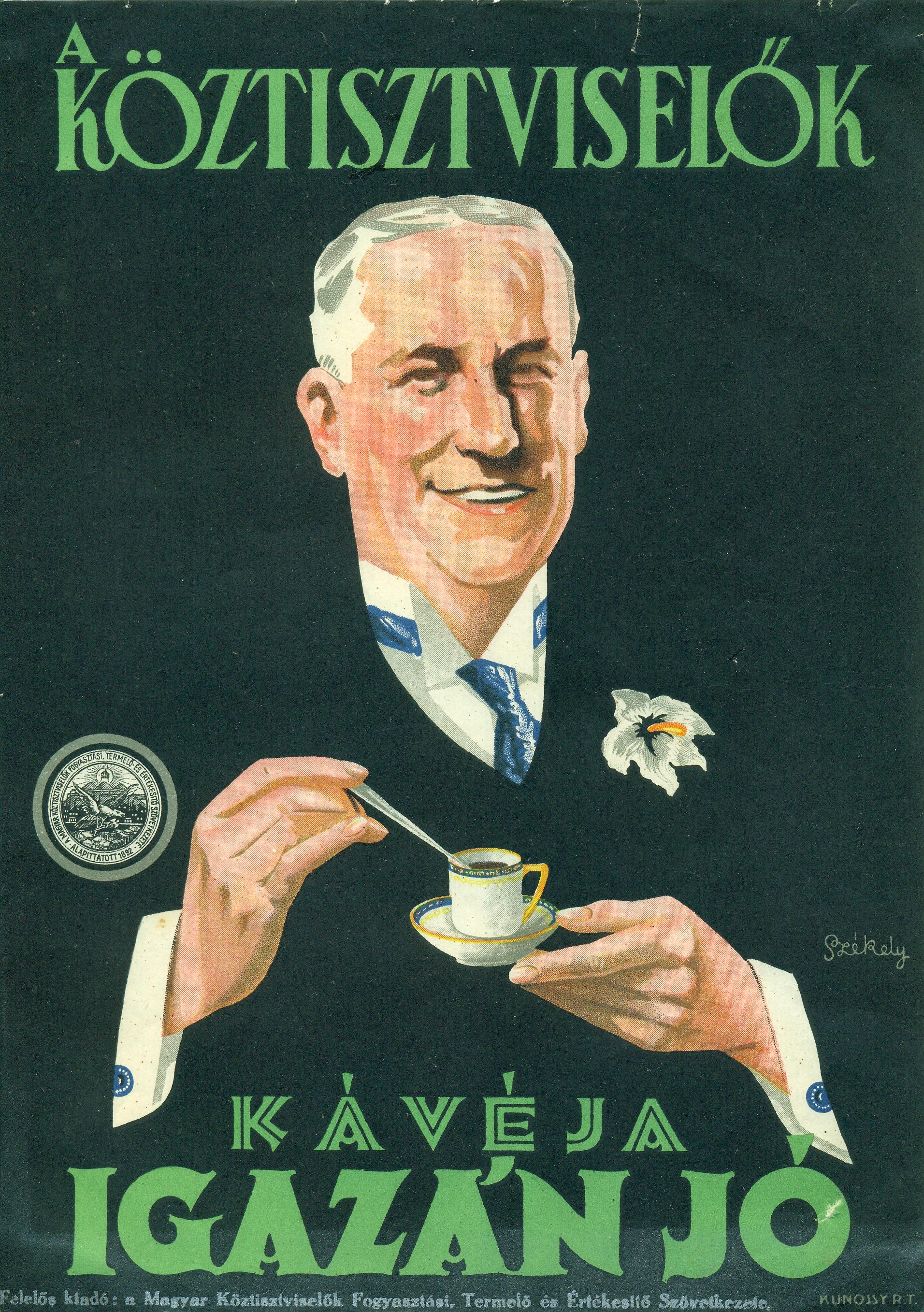 Kávé reklámlap (Magyar Kereskedelmi és Vendéglátóipari Múzeum CC BY-NC-SA)