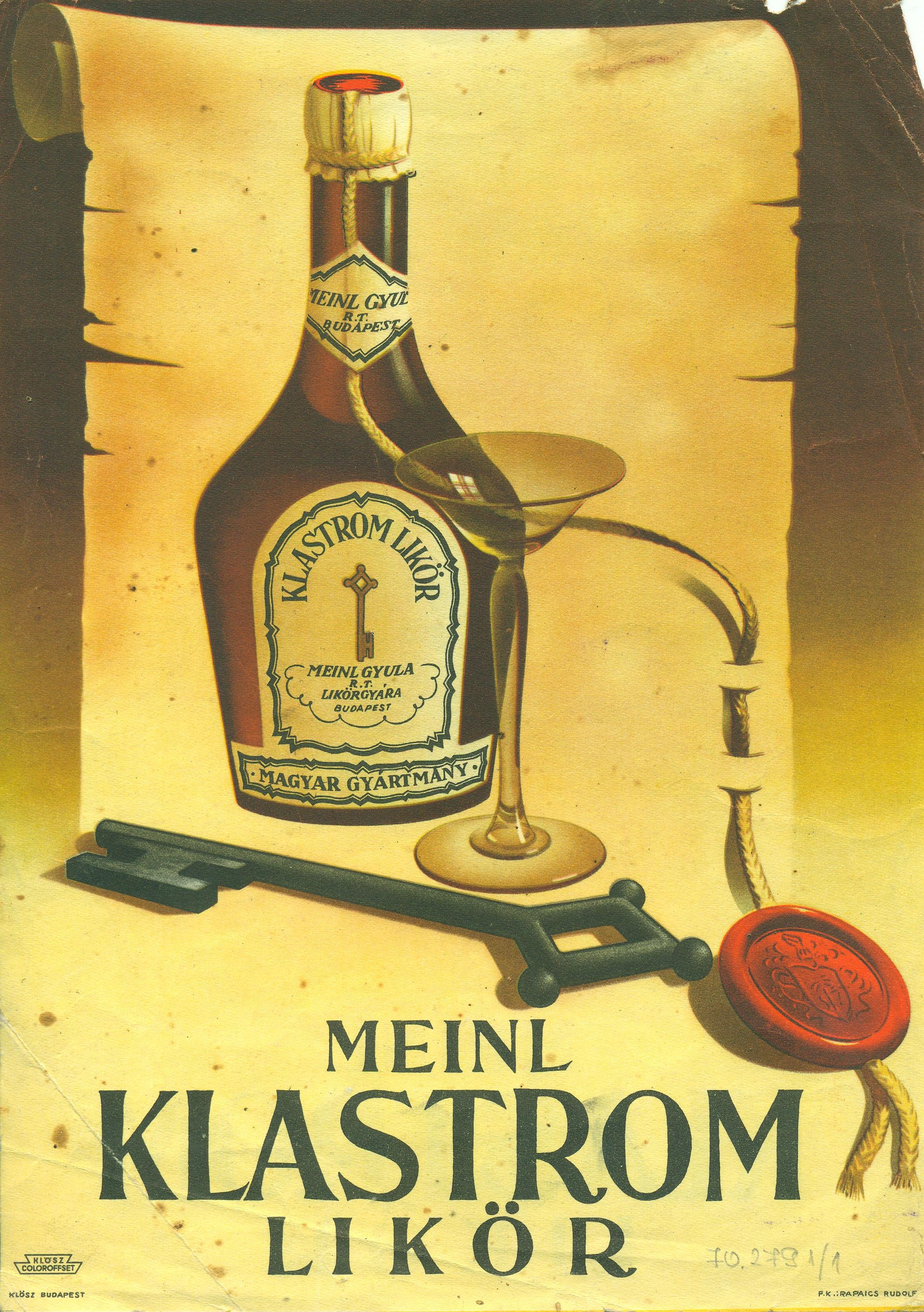 Meinl klastrom likőr villamosplakátja (Magyar Kereskedelmi és Vendéglátóipari Múzeum CC BY-NC-SA)