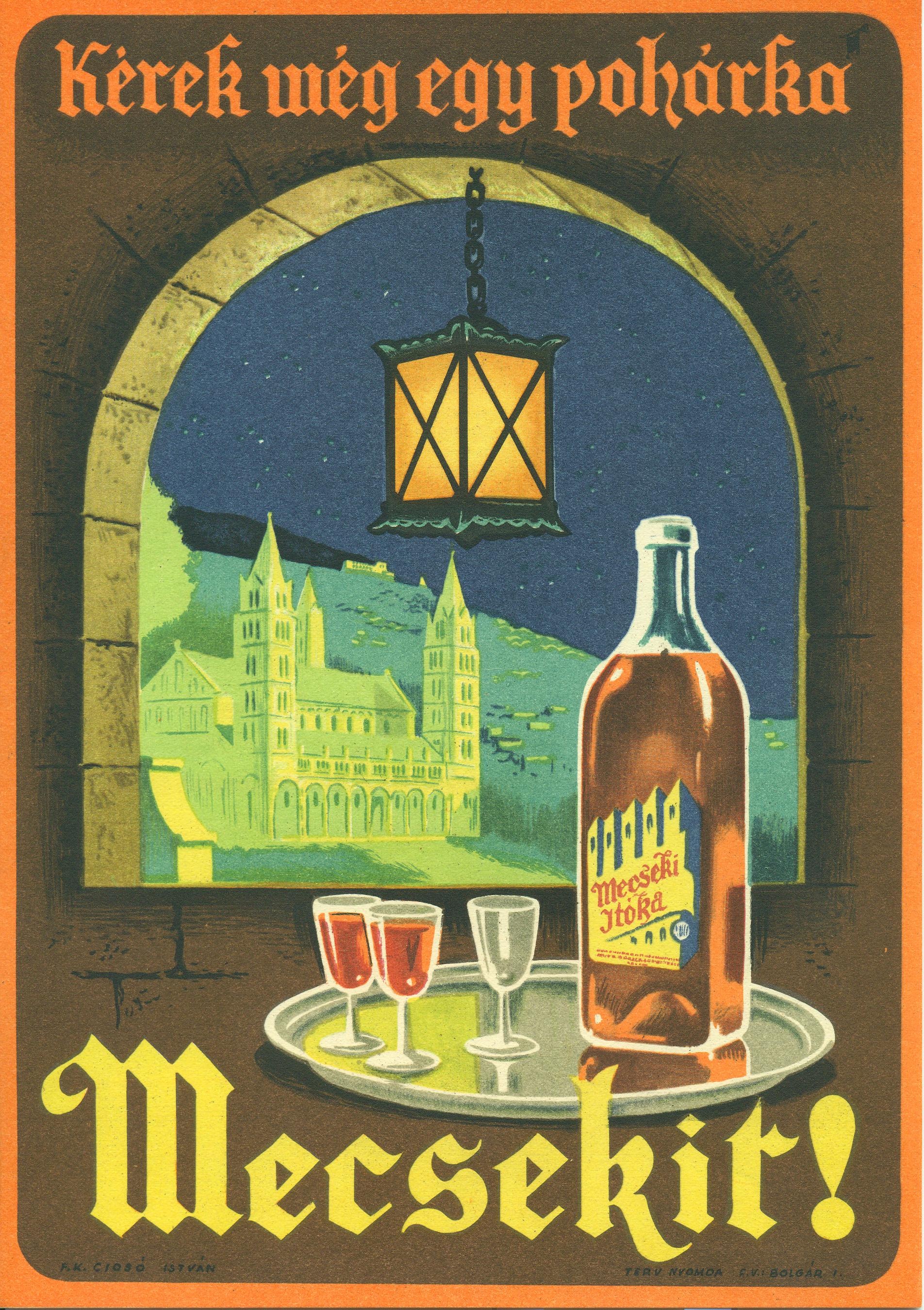 Mecseki villamosplakát (Magyar Kereskedelmi és Vendéglátóipari Múzeum CC BY-NC-SA)