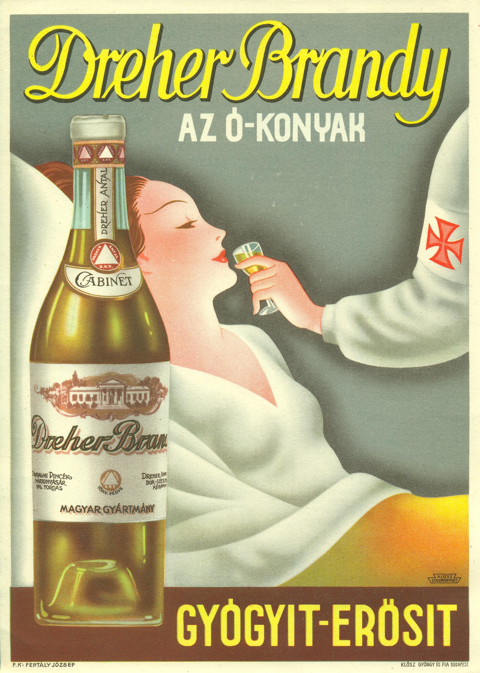 Dreher Brandy villamosplakát (Magyar Kereskedelmi és Vendéglátóipari Múzeum CC BY-NC-SA)