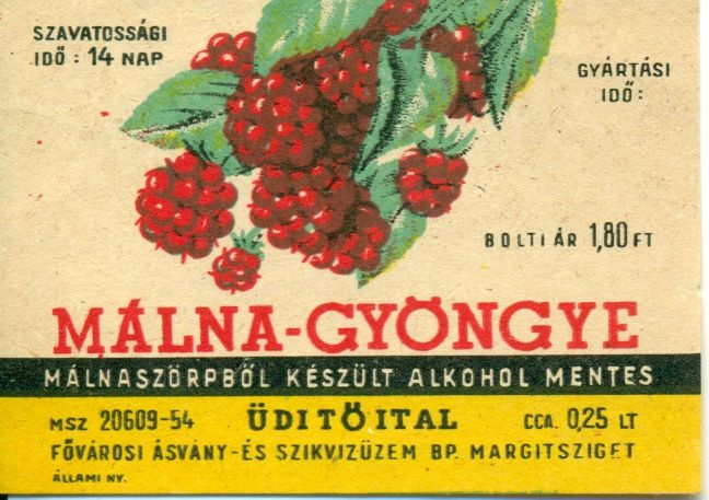 Málna-Gyöngye (Magyar Kereskedelmi és Vendéglátóipari Múzeum CC BY-NC-SA)
