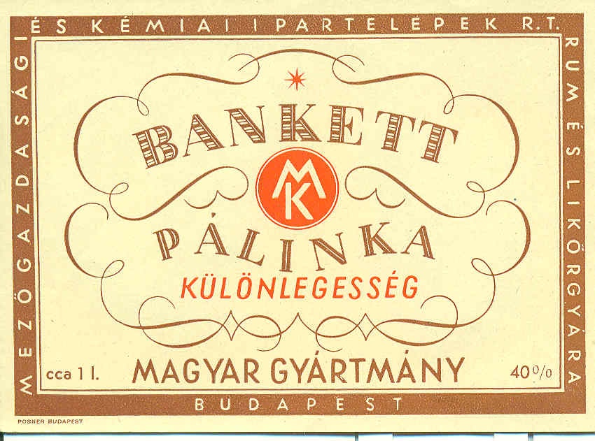 Bankett pálinka (Magyar Kereskedelmi és Vendéglátóipari Múzeum CC BY-NC-SA)