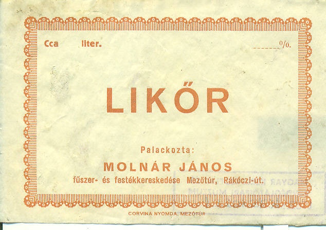 Likőr (Magyar Kereskedelmi és Vendéglátóipari Múzeum CC BY-NC-SA)