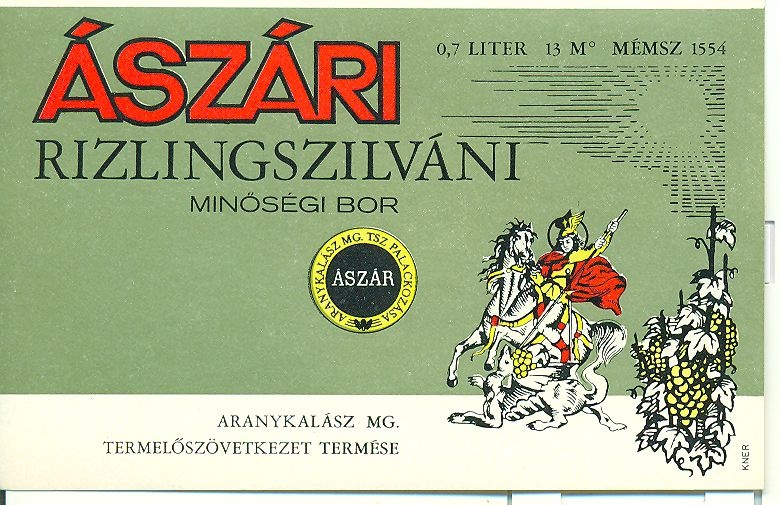 Ászári Rizlingszilváni (Magyar Kereskedelmi és Vendéglátóipari Múzeum CC BY-NC-SA)