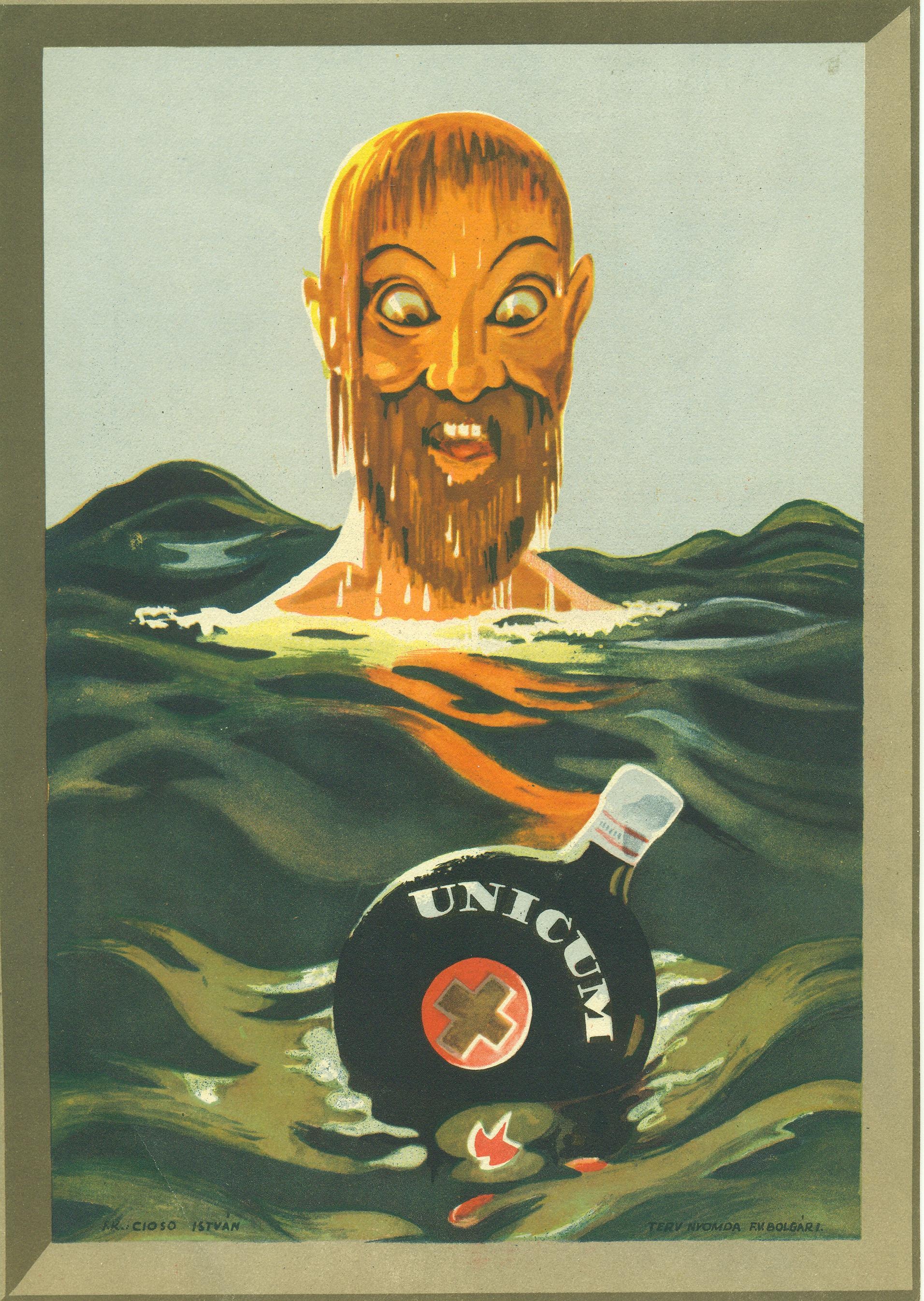 Unicum villamosplakát (Magyar Kereskedelmi és Vendéglátóipari Múzeum CC BY-NC-SA)