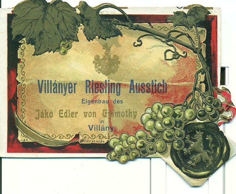 Villányar Riesling Ausstich (Magyar Kereskedelmi és Vendéglátóipari Múzeum CC BY-NC-SA)