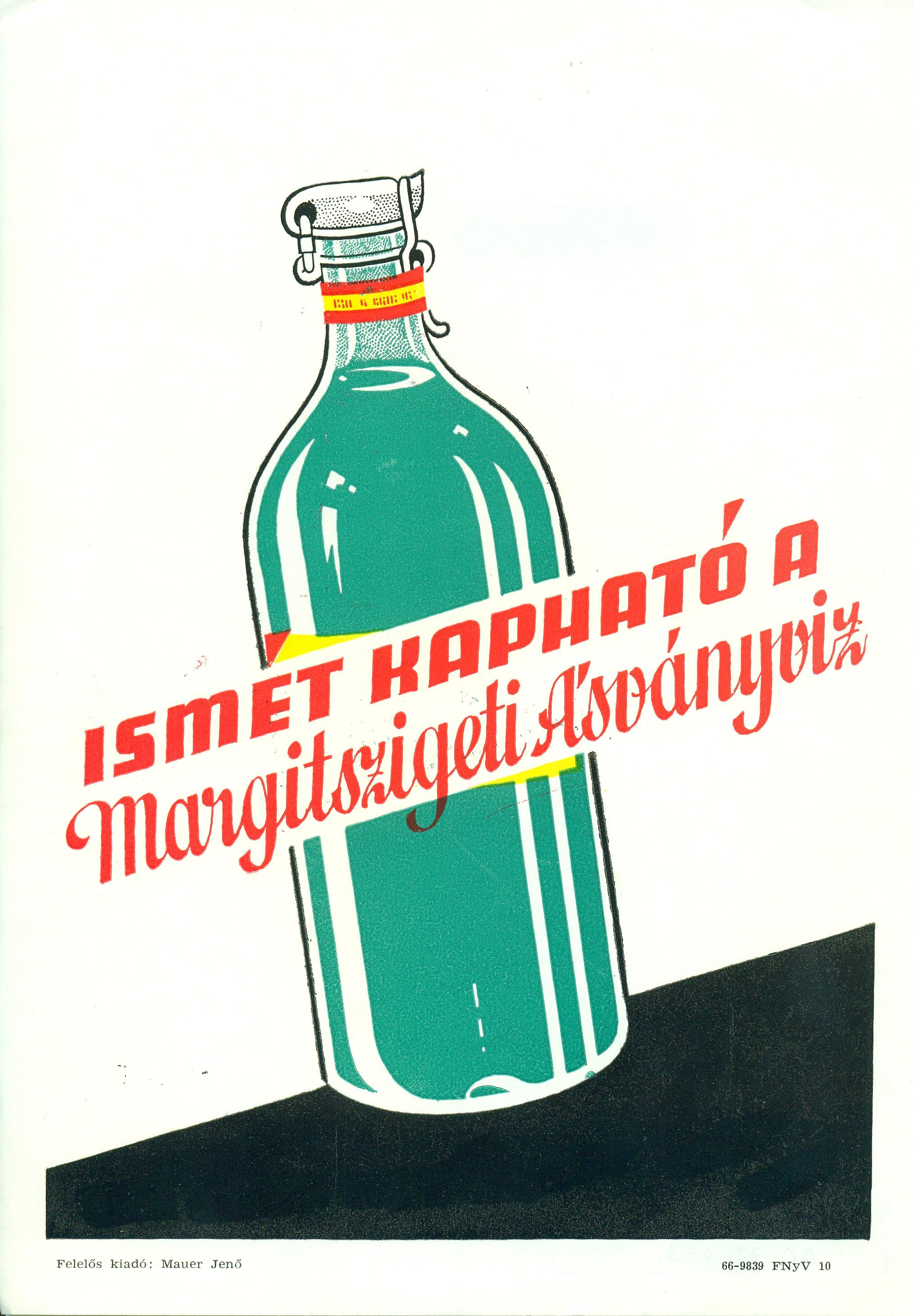 Margitszigeti ásványvíz villamosplakát (Magyar Kereskedelmi és Vendéglátóipari Múzeum CC BY-NC-SA)