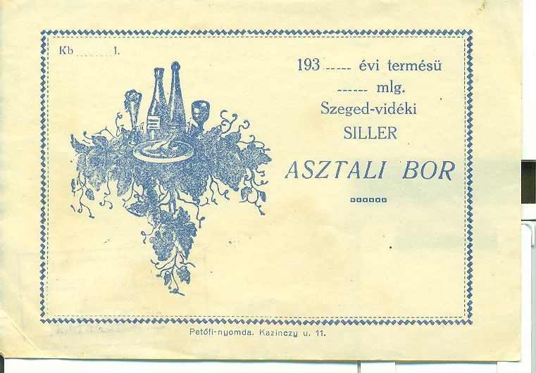 Asztali Siller bor (Magyar Kereskedelmi és Vendéglátóipari Múzeum CC BY-NC-SA)