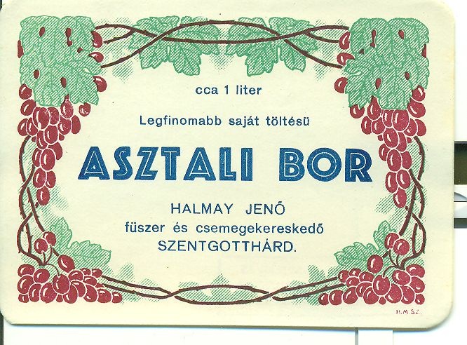 Asztali bor (Magyar Kereskedelmi és Vendéglátóipari Múzeum CC BY-NC-SA)