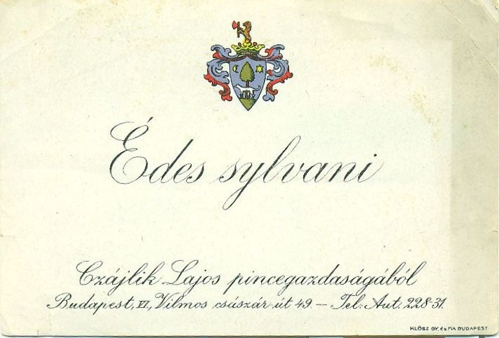 Édes Sylvani (Magyar Kereskedelmi és Vendéglátóipari Múzeum CC BY-NC-SA)